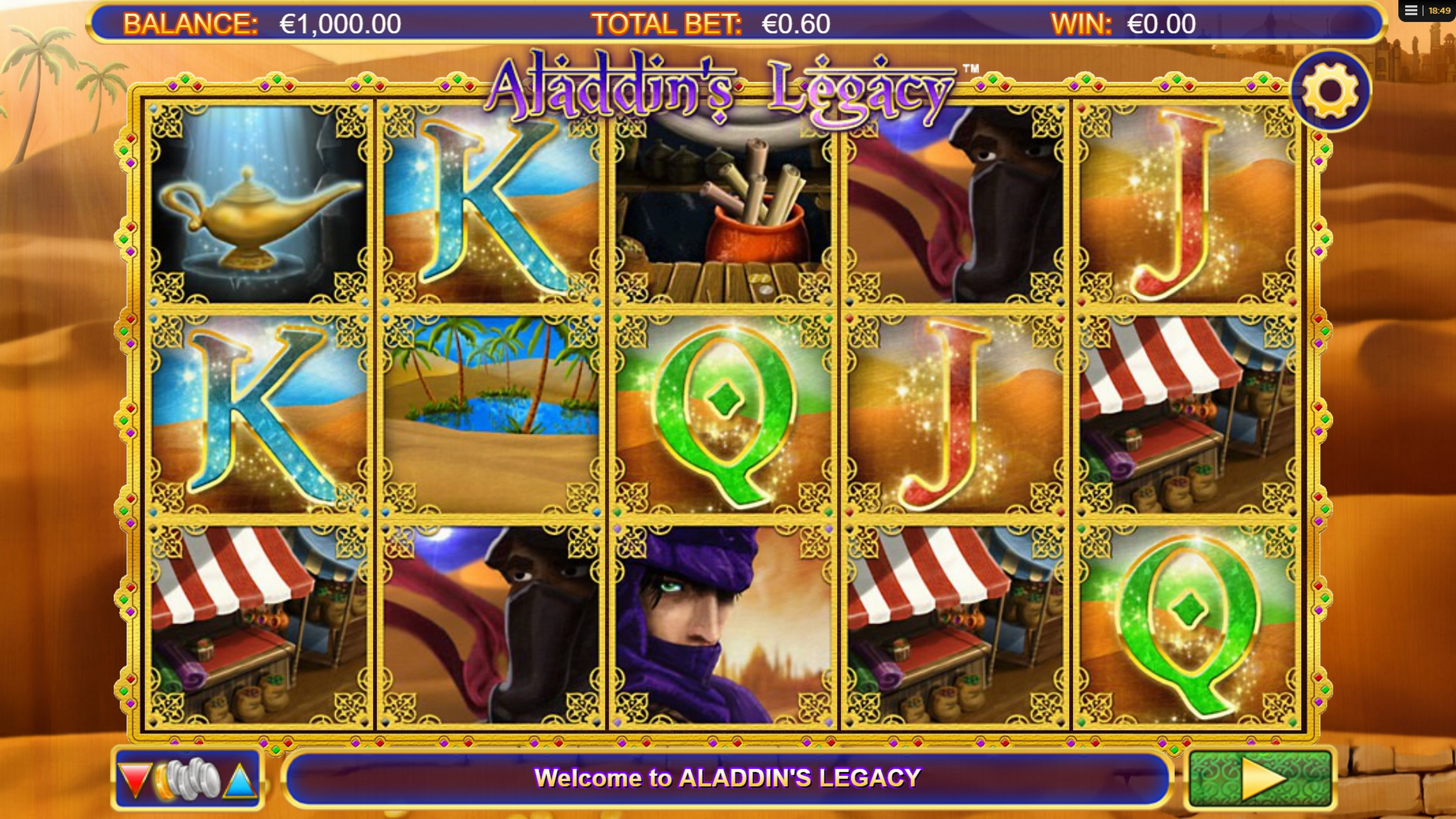 Reels in Aladdin's Legacy Slot Game by Amaya