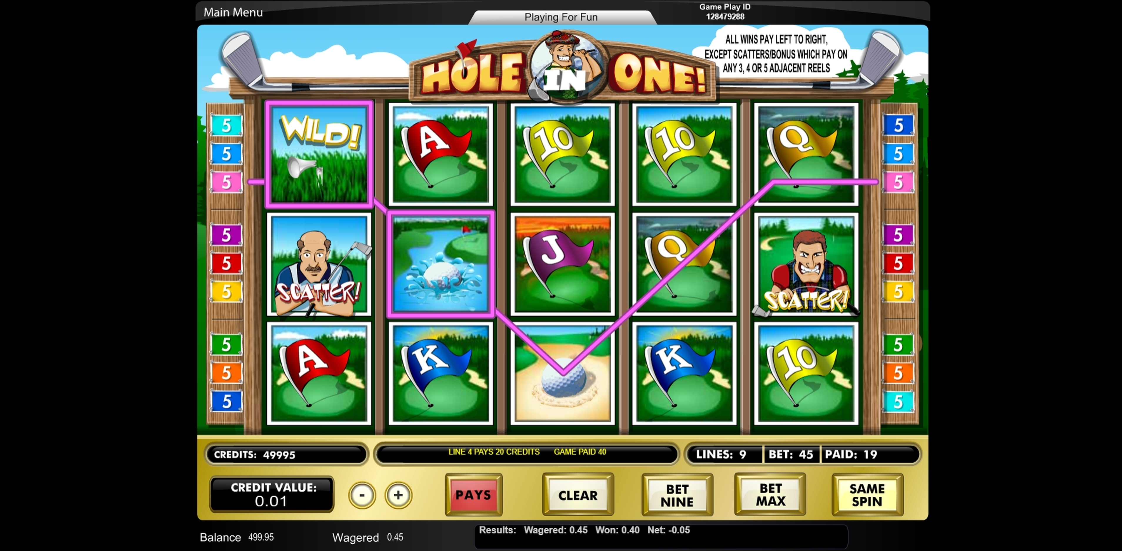 Win Money in Hole in One Free Slot Game by Amaya