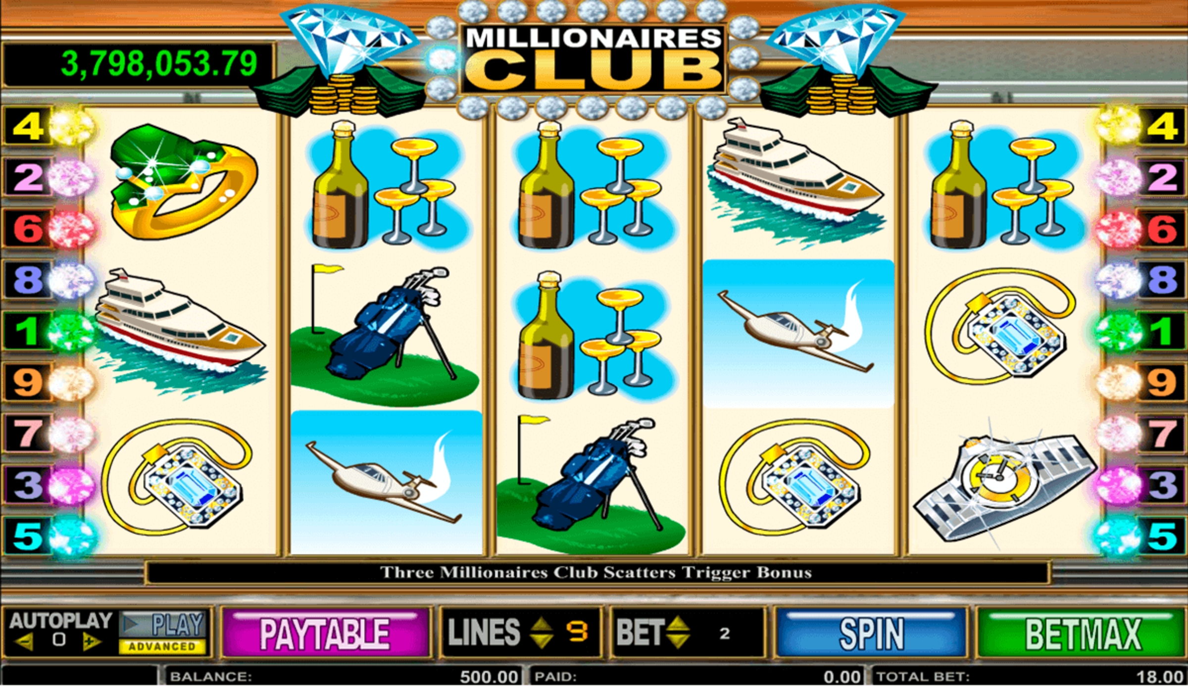 The Millionaires Club Online Slot Demo Game by Amaya