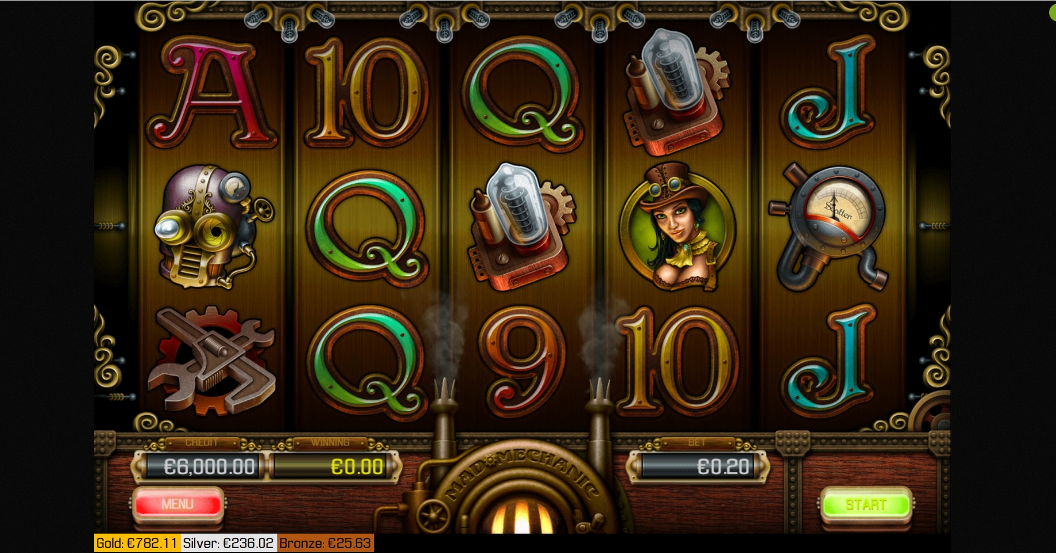 Reels in Mad Mechanic Deluxe Slot Game by Apollo Games