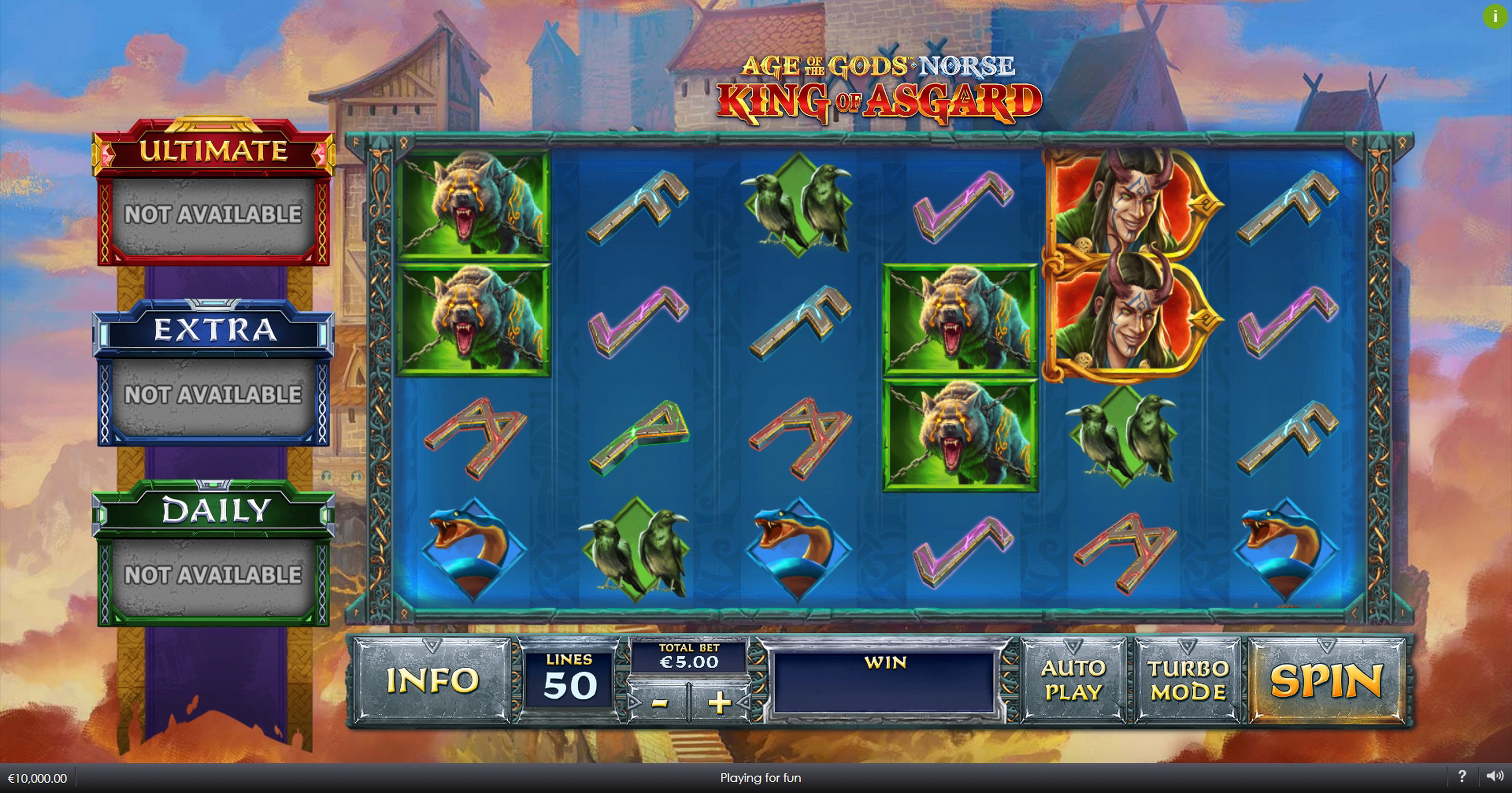 Reels in Age of the Gods Norse King of Asgard Slot Game by Ash Gaming