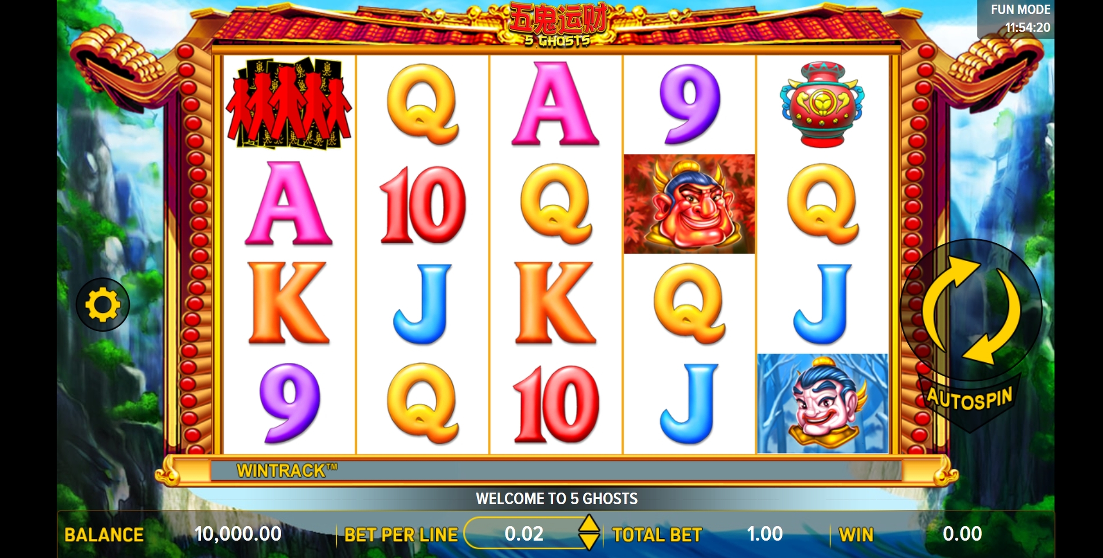 Reels in 5 Ghosts Slot Game by Aspect Gaming