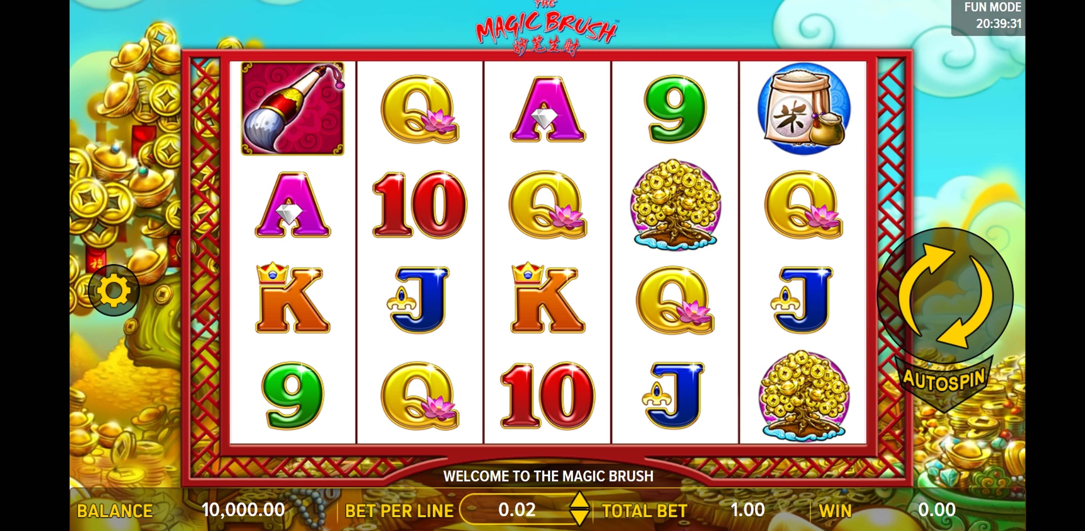 Reels in The Magic Brush Slot Game by Aspect Gaming
