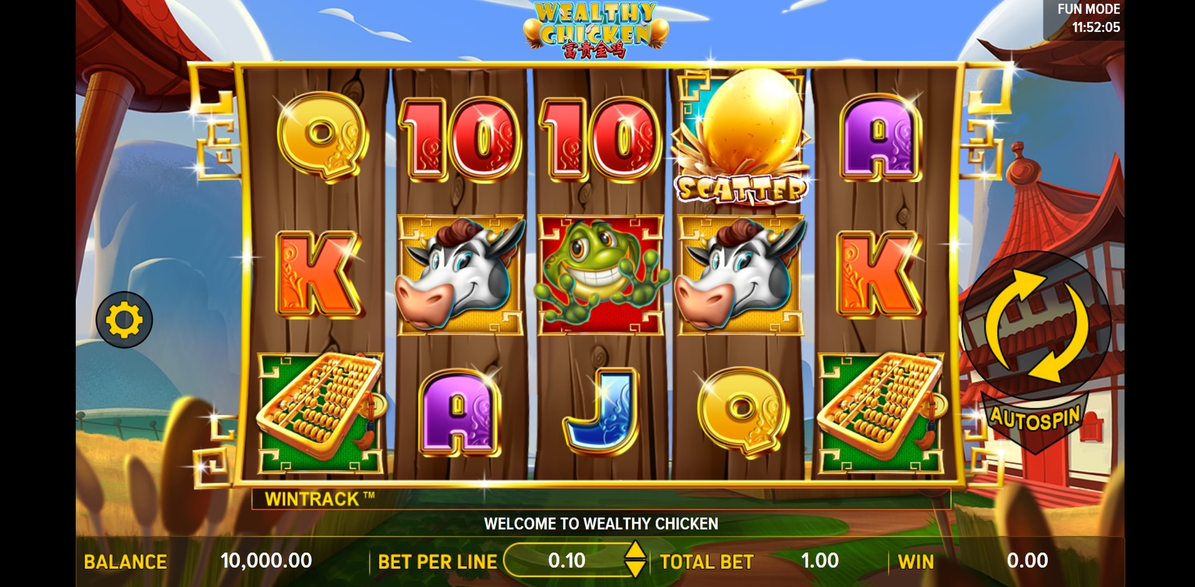 Reels in Wealthy Chicken Slot Game by Aspect Gaming