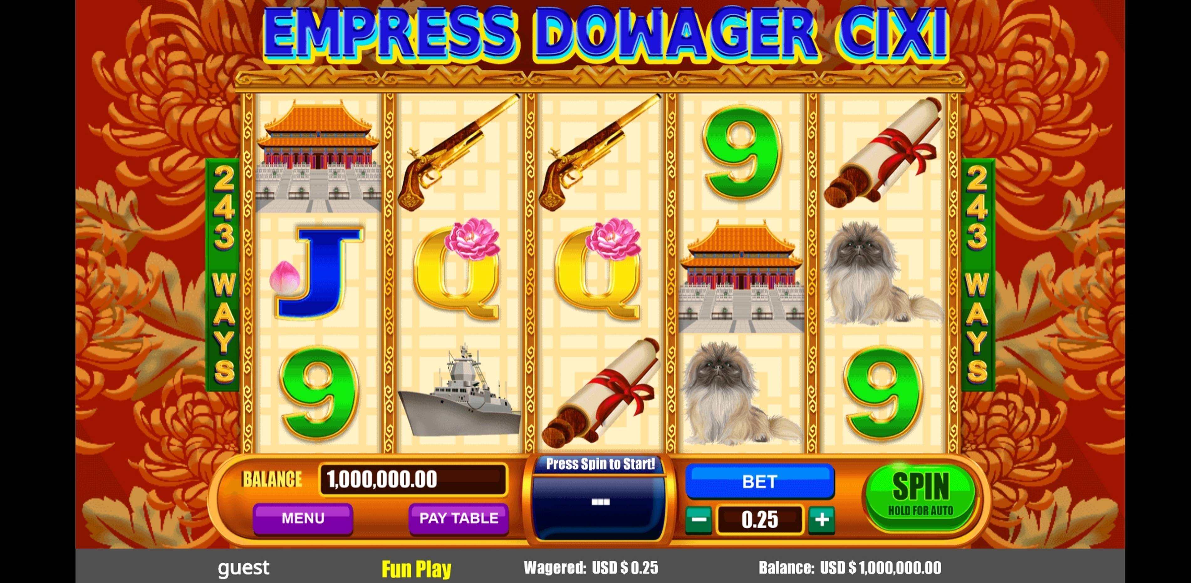 Reels in Empress Dowager Cixi Slot Game by August Gaming