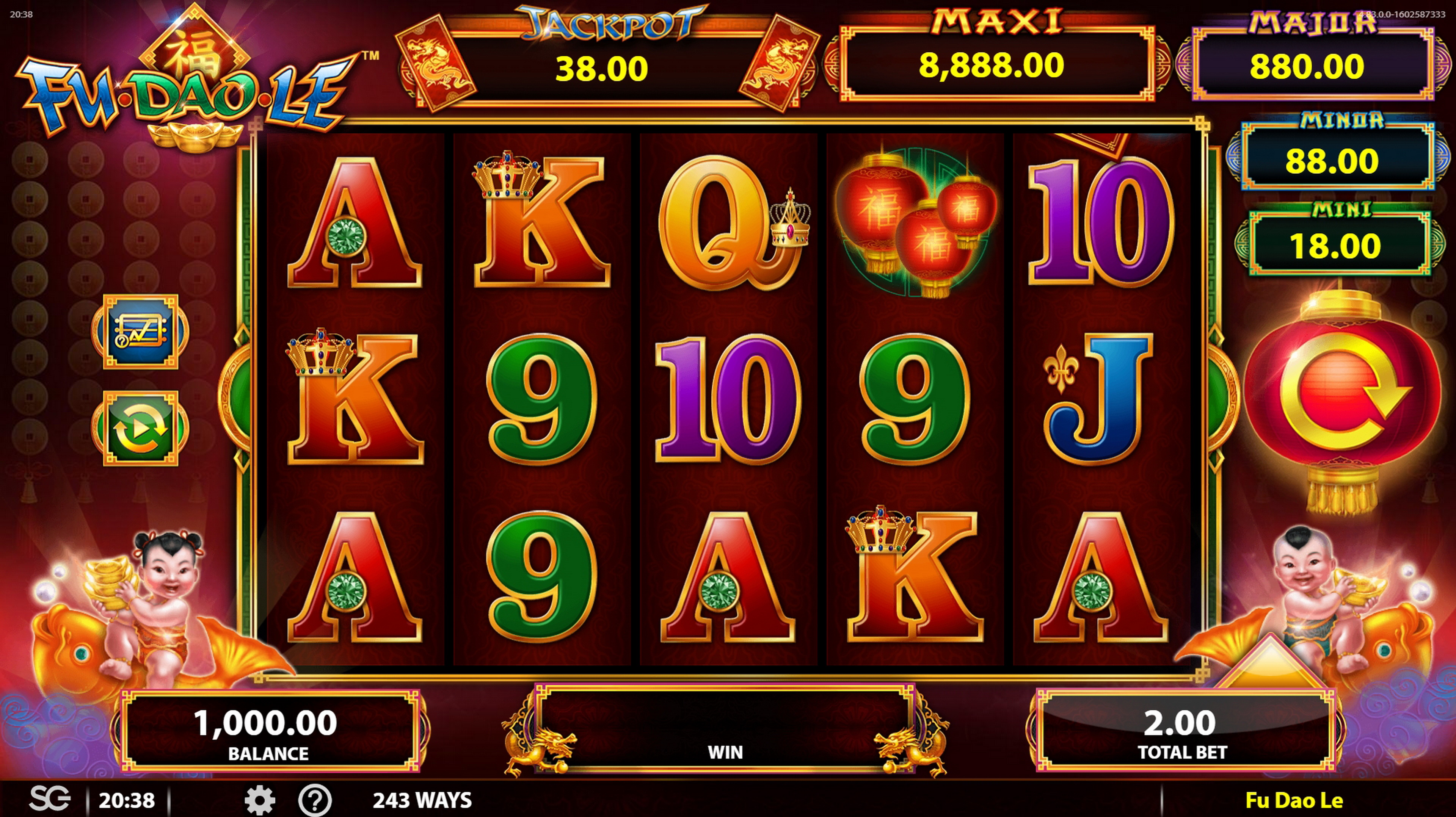 Reels in Fu Dao Le Slot Game by Bally Technologies