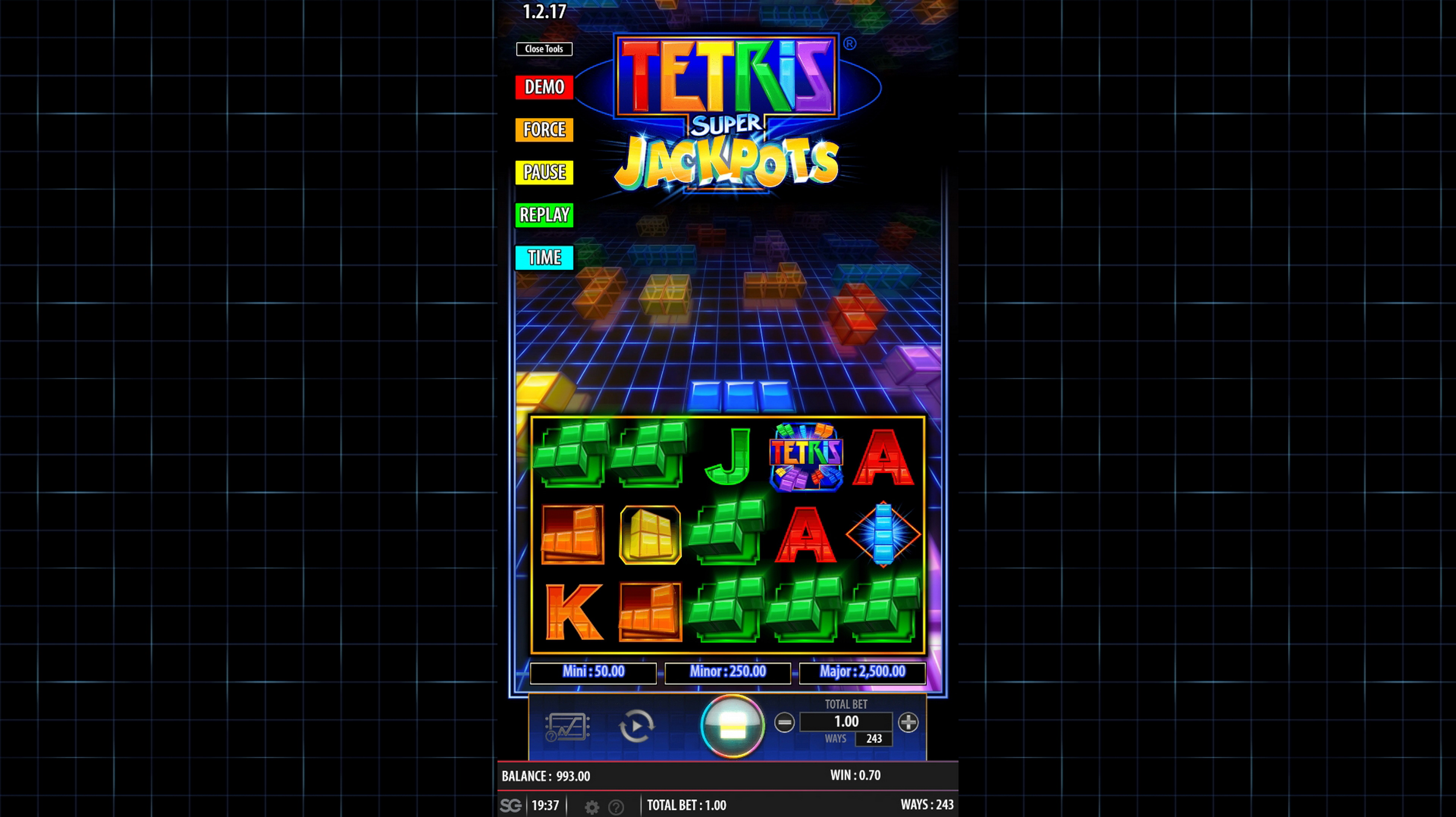 Win Money in Tetris Super Jackpots Free Slot Game by Bally Technologies