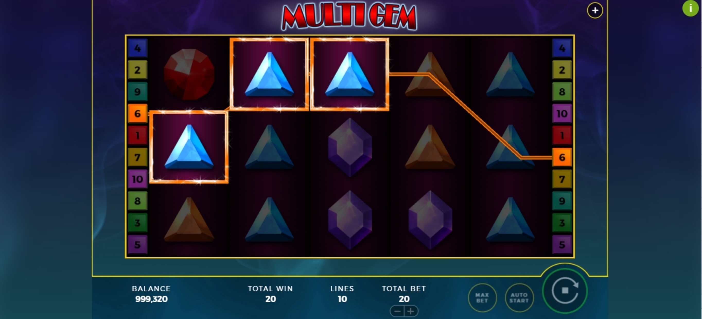 Win Money in Multi Gem Free Slot Game by Bally Wulff