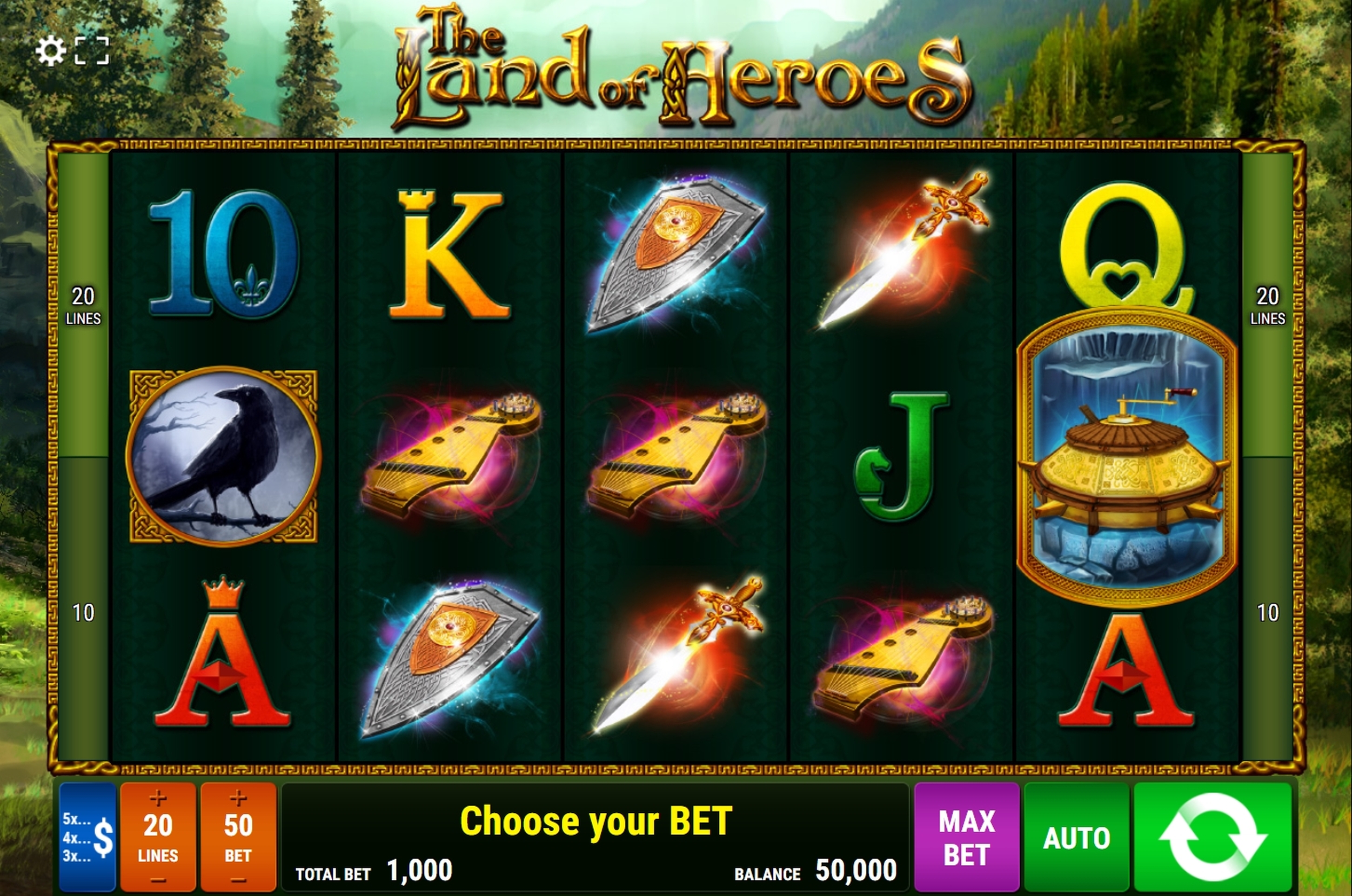Reels in The Land of Heroes Slot Game by Bally Wulff