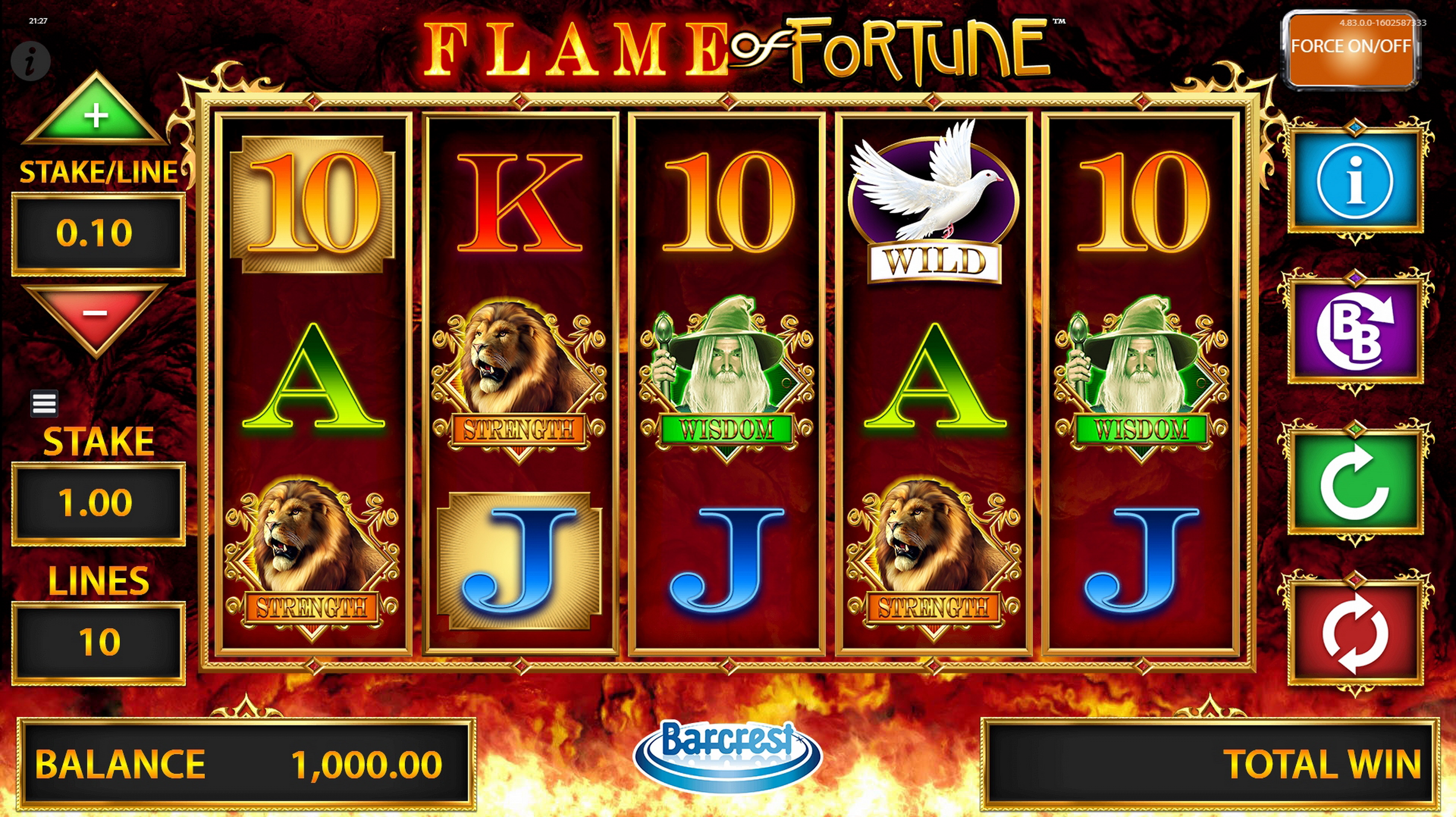 Reels in Flame of Fortune Slot Game by Barcrest Games