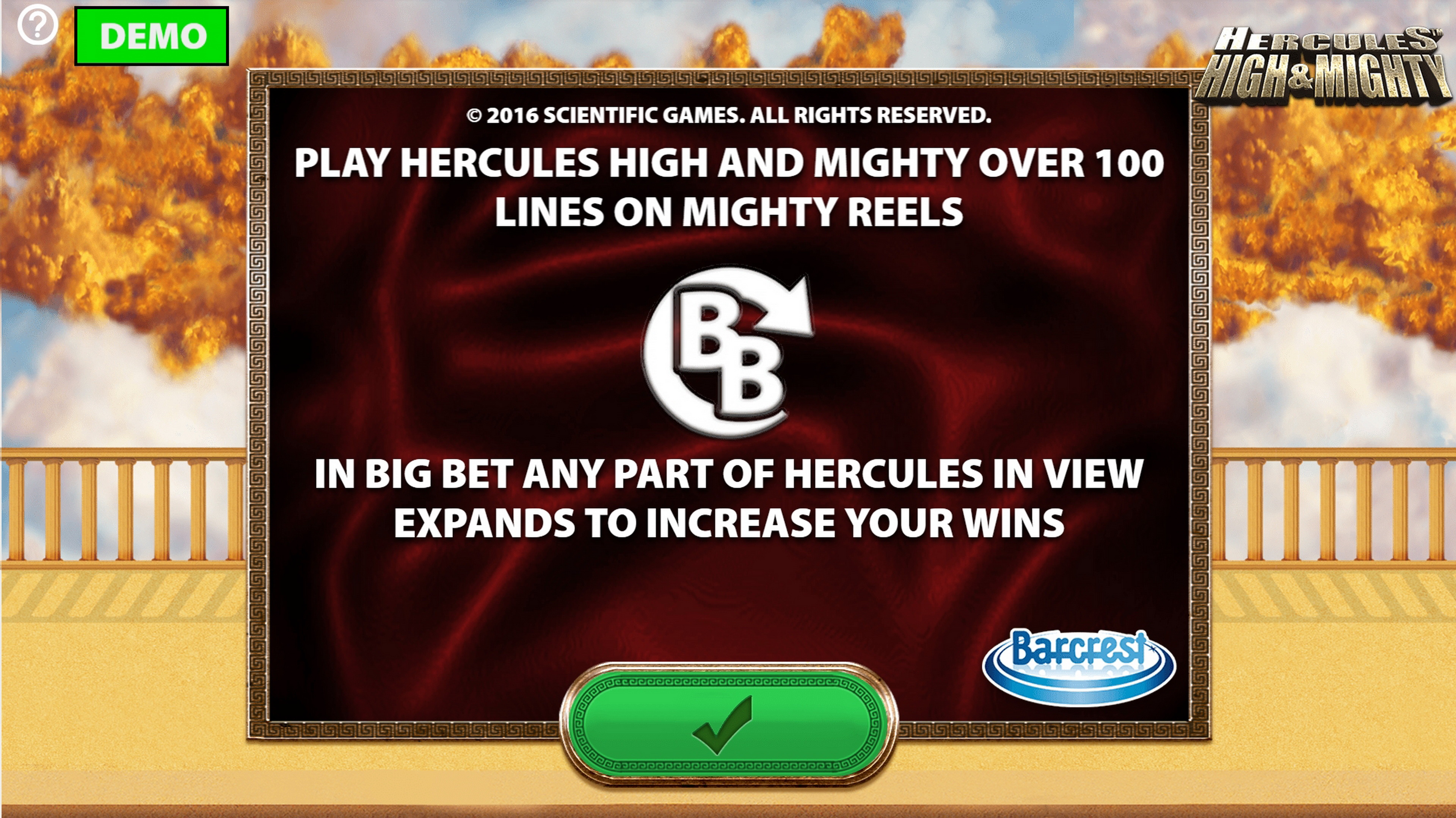 Play Hercules High & Mighty Free Casino Slot Game by Barcrest Games