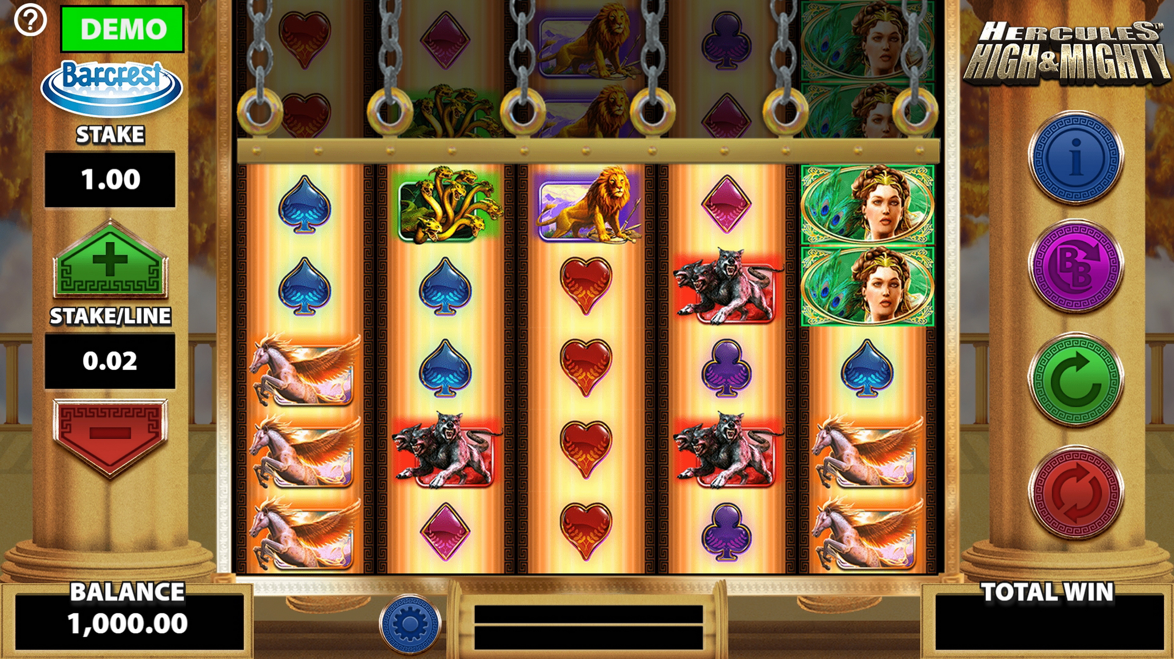 Reels in Hercules High & Mighty Slot Game by Barcrest Games