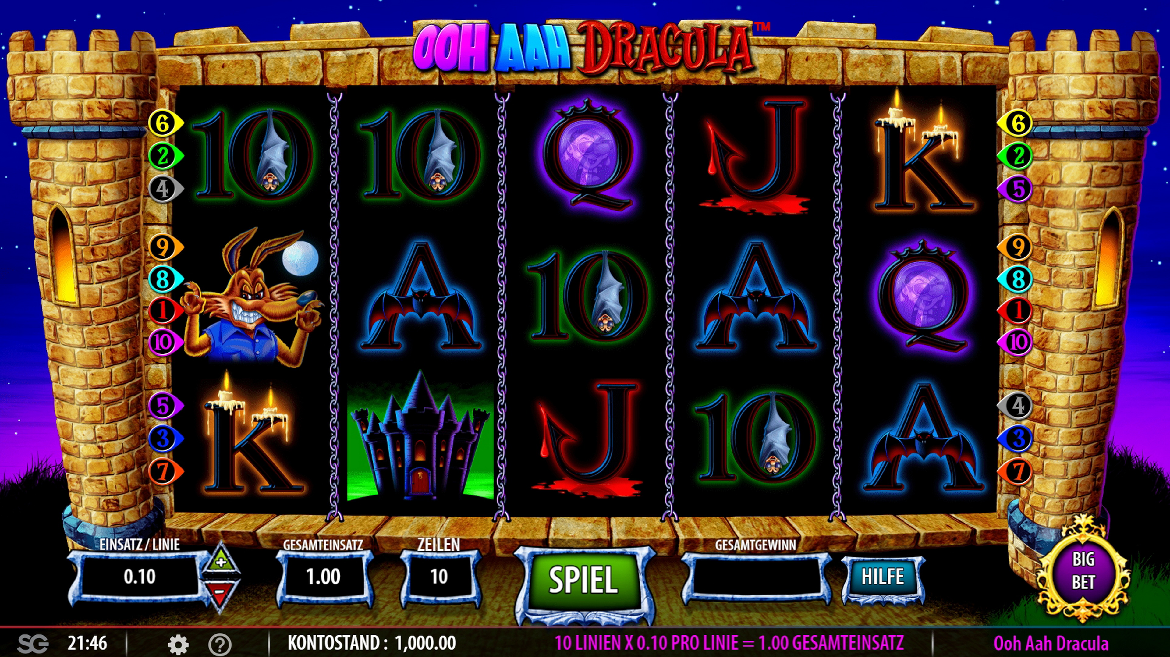 Reels in Ooh Aah Dracula Slot Game by Barcrest Games