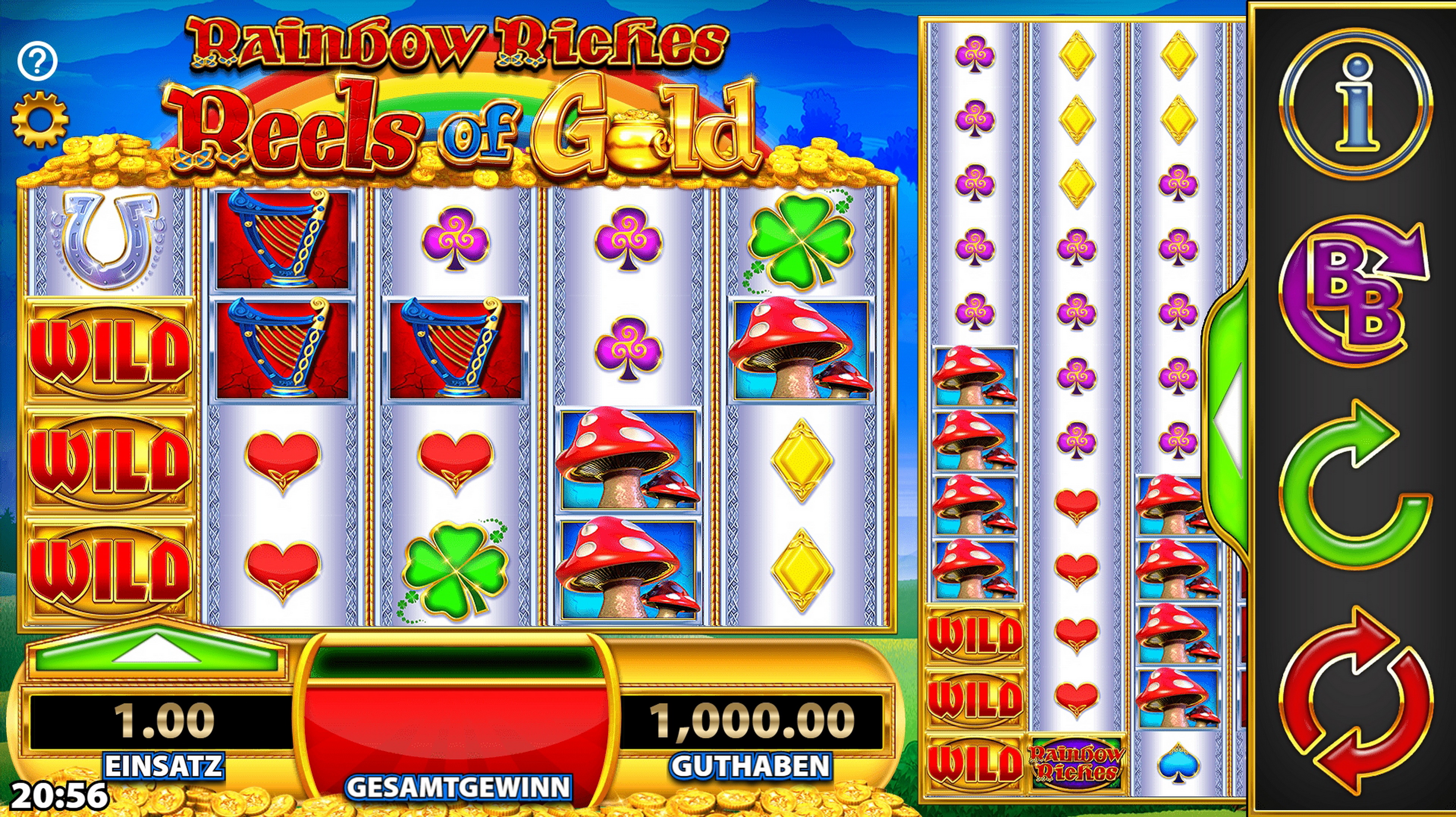 Reels in Rainbow Riches Reels of Gold Slot Game by Barcrest Games
