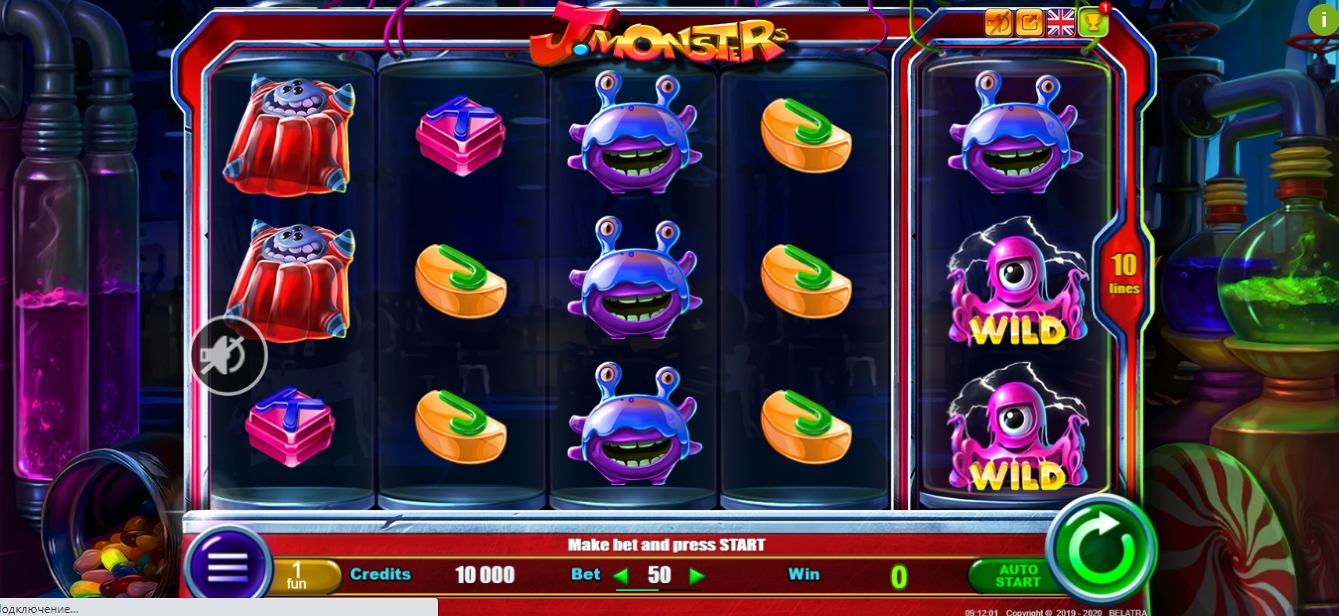 Reels in J. Monsters Slot Game by Belatra Games