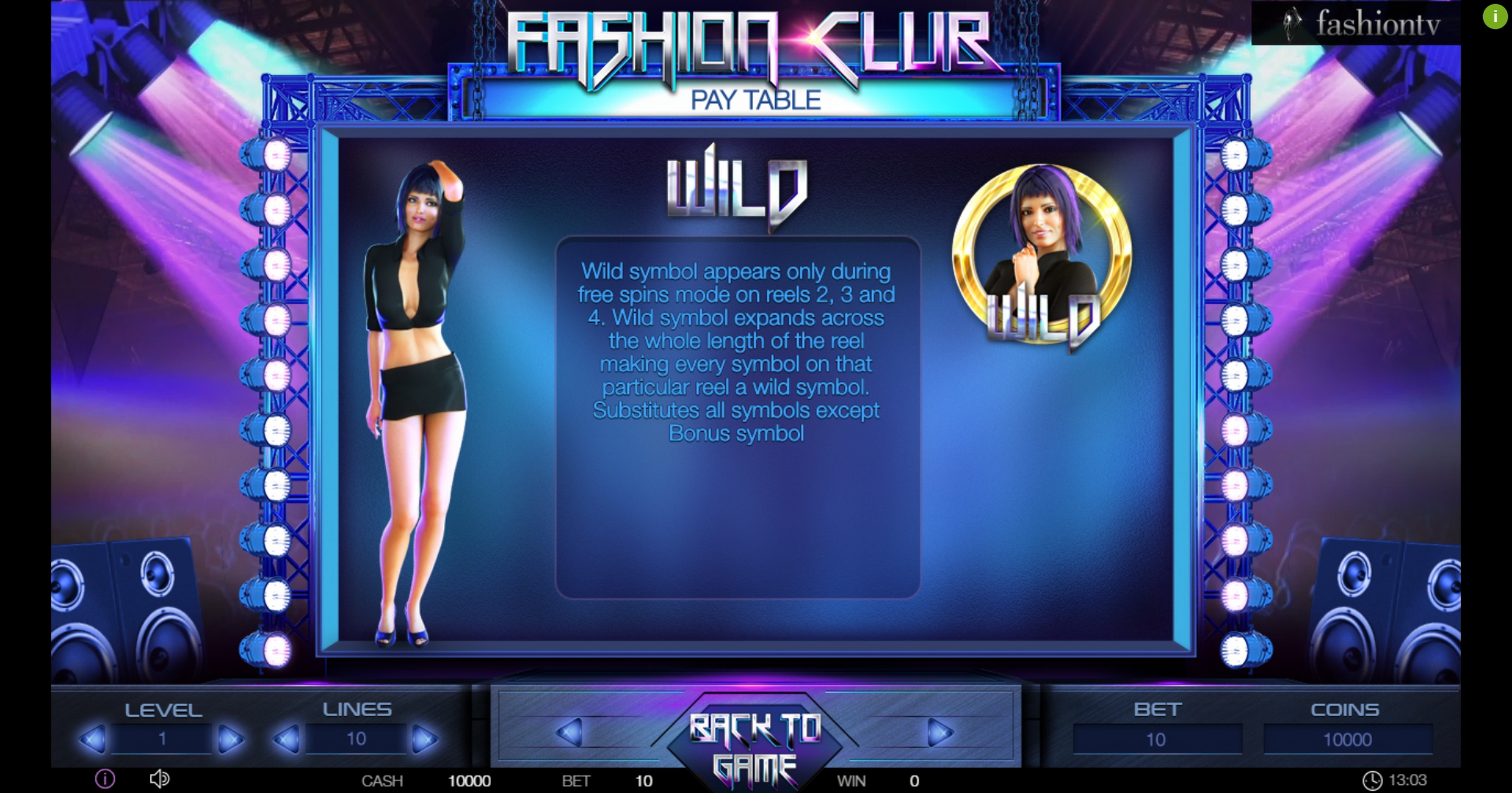 Info of Fashion Club Slot Game by Betconstruct