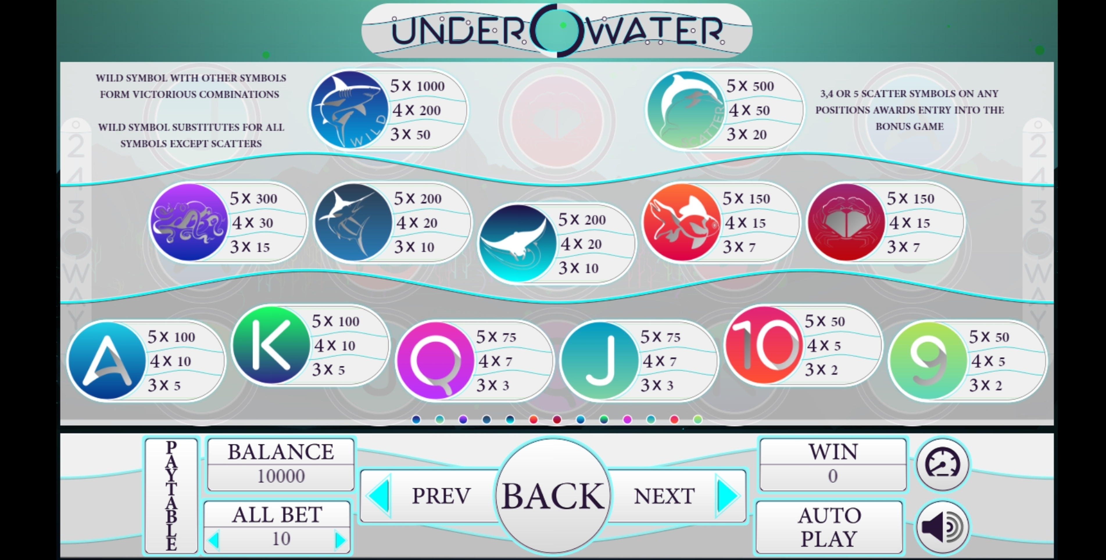 Info of Under Water Slot Game by Betconstruct