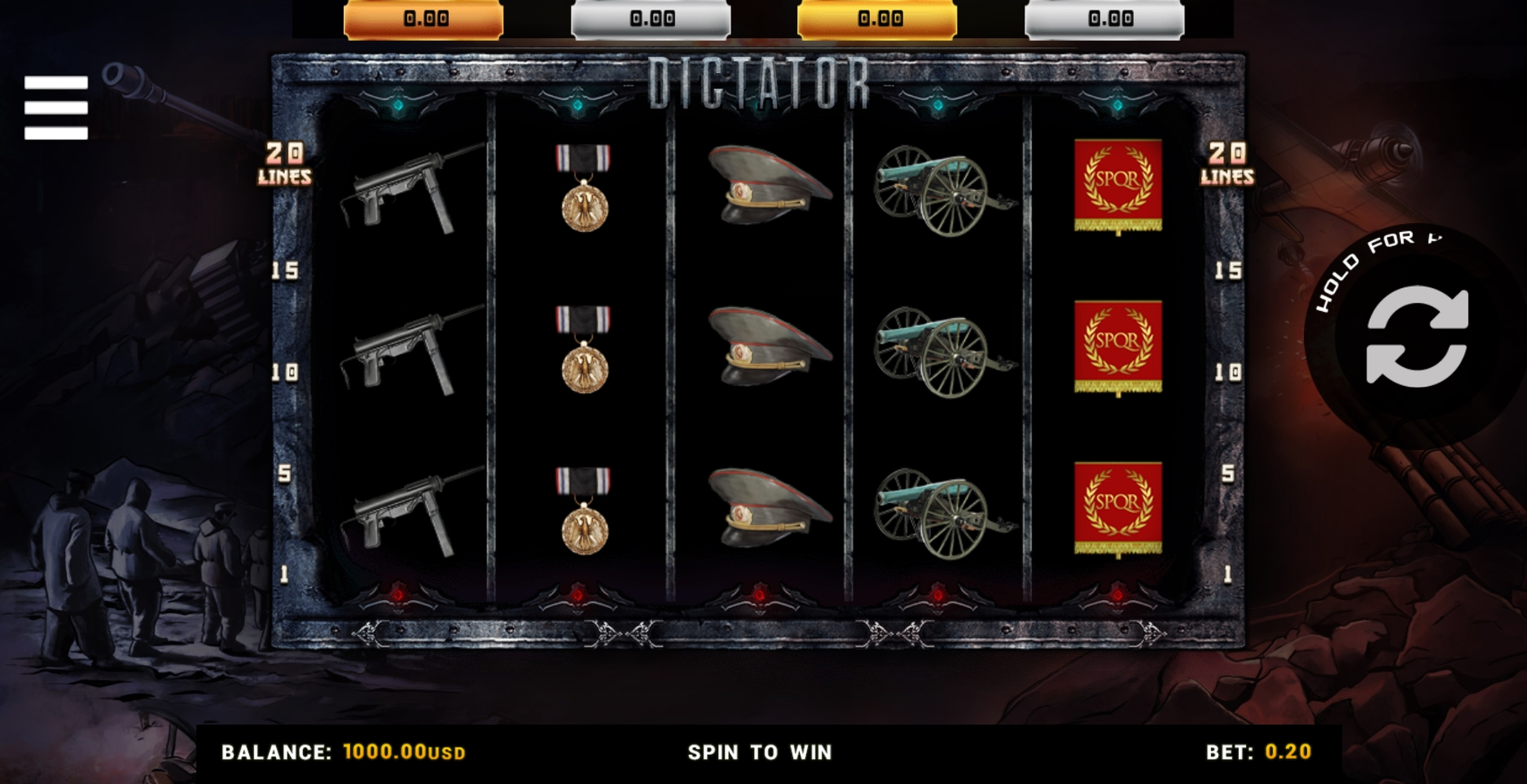 Reels in Dictator Slot Game by Betsense