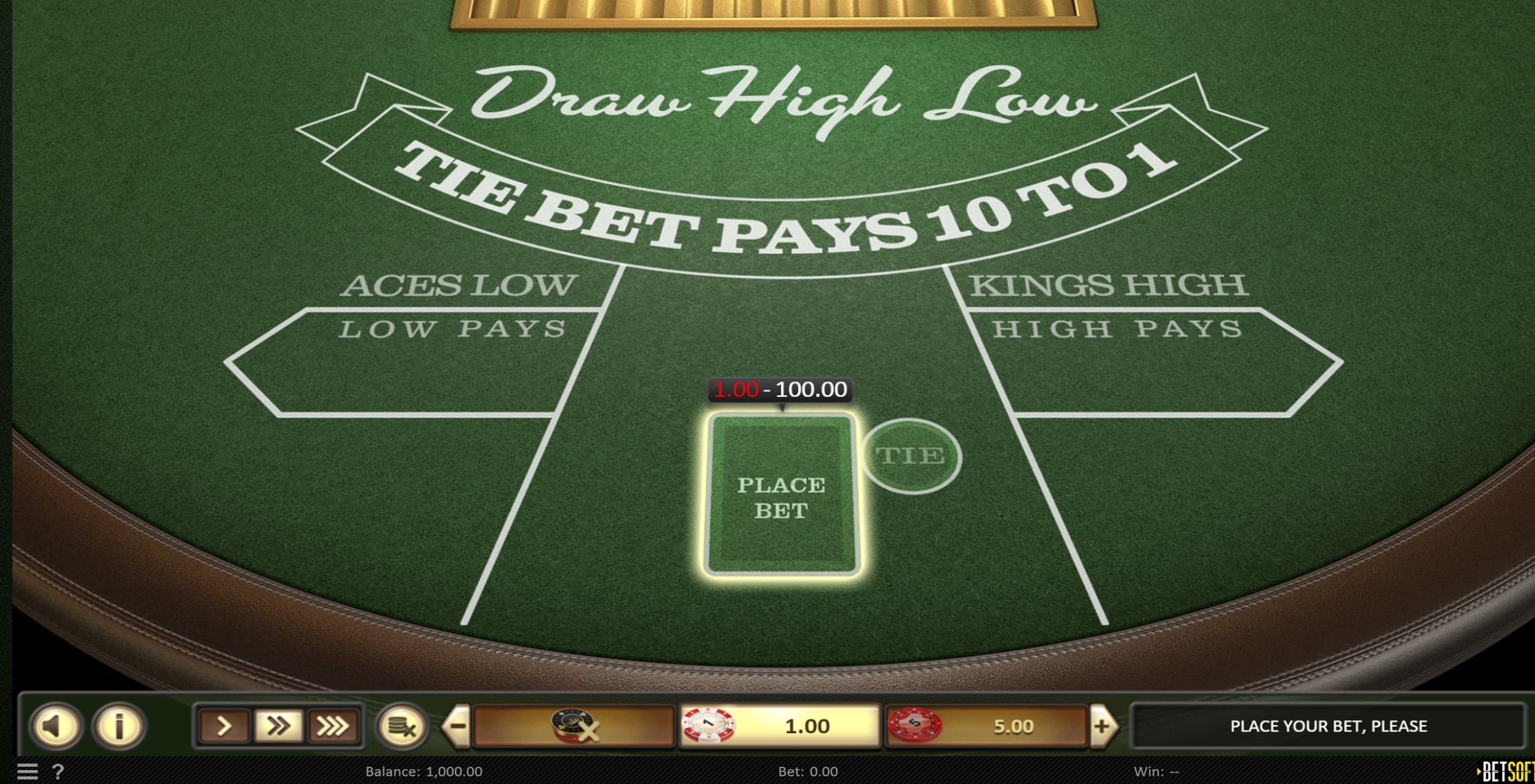 Reels in Draw High Low Slot Game by Betsoft