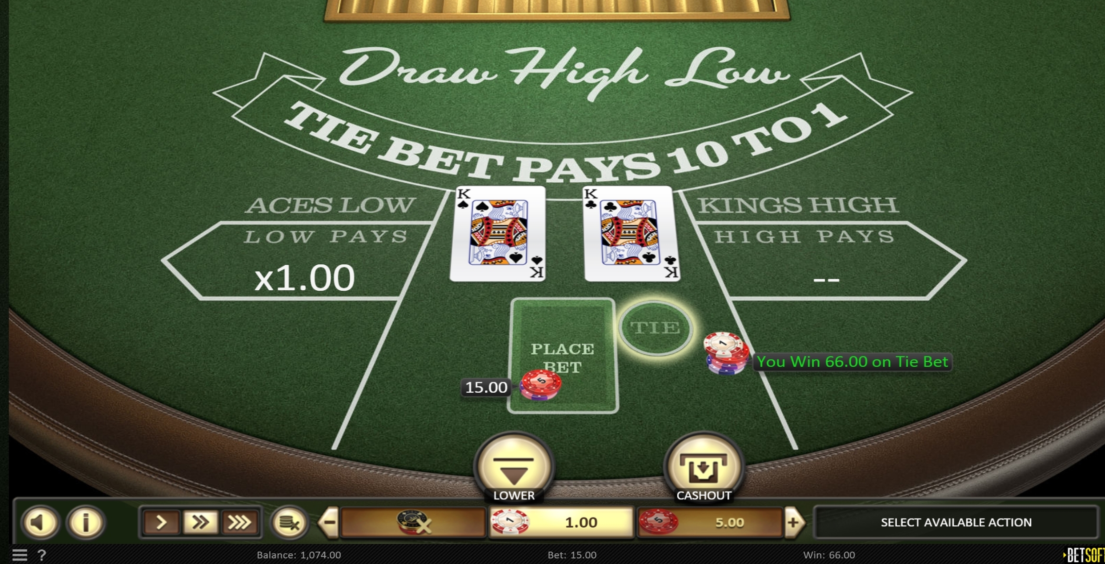 Win Money in Draw High Low Free Slot Game by Betsoft