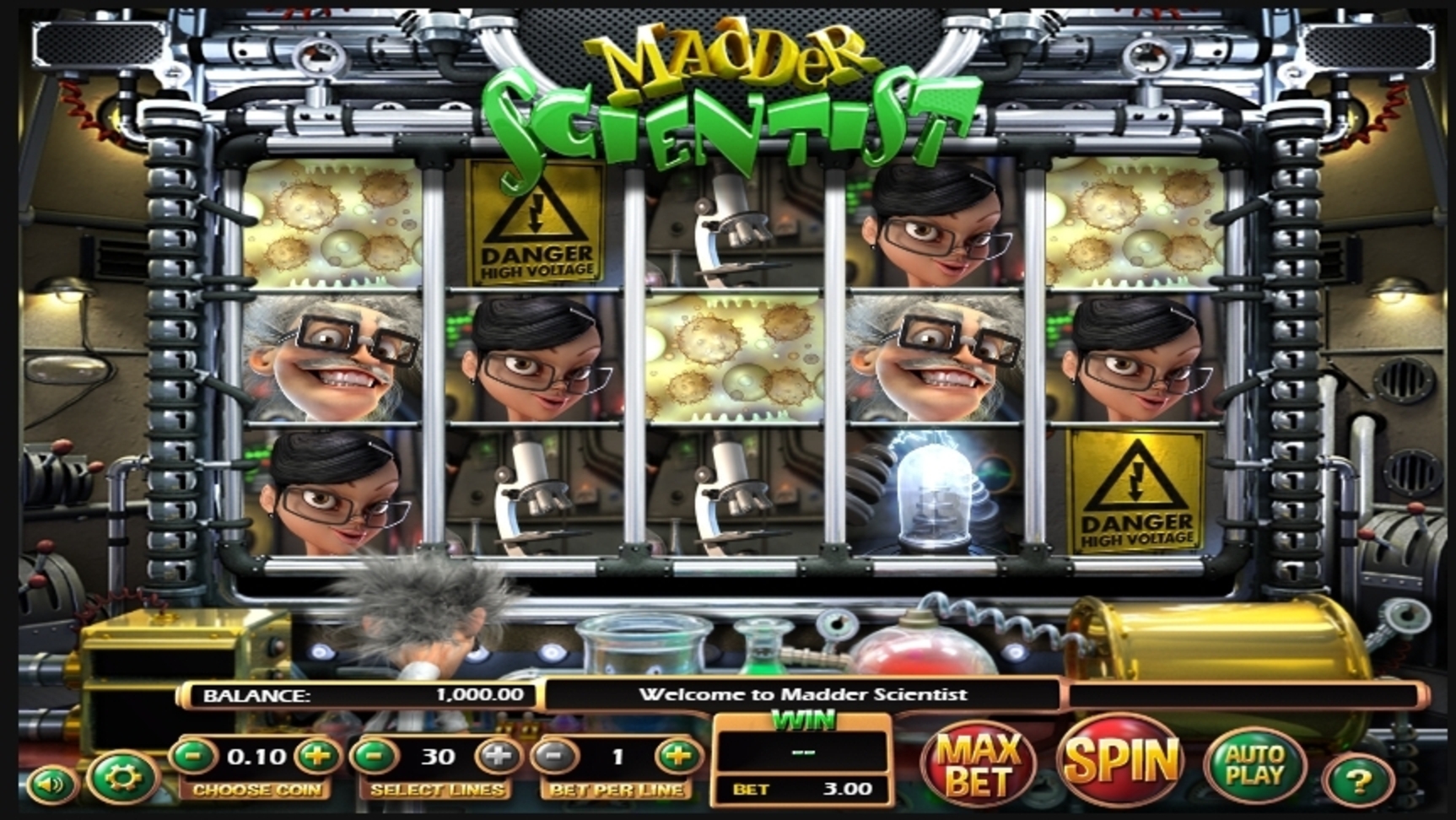 Reels in Madder Scientist Slot Game by Betsoft