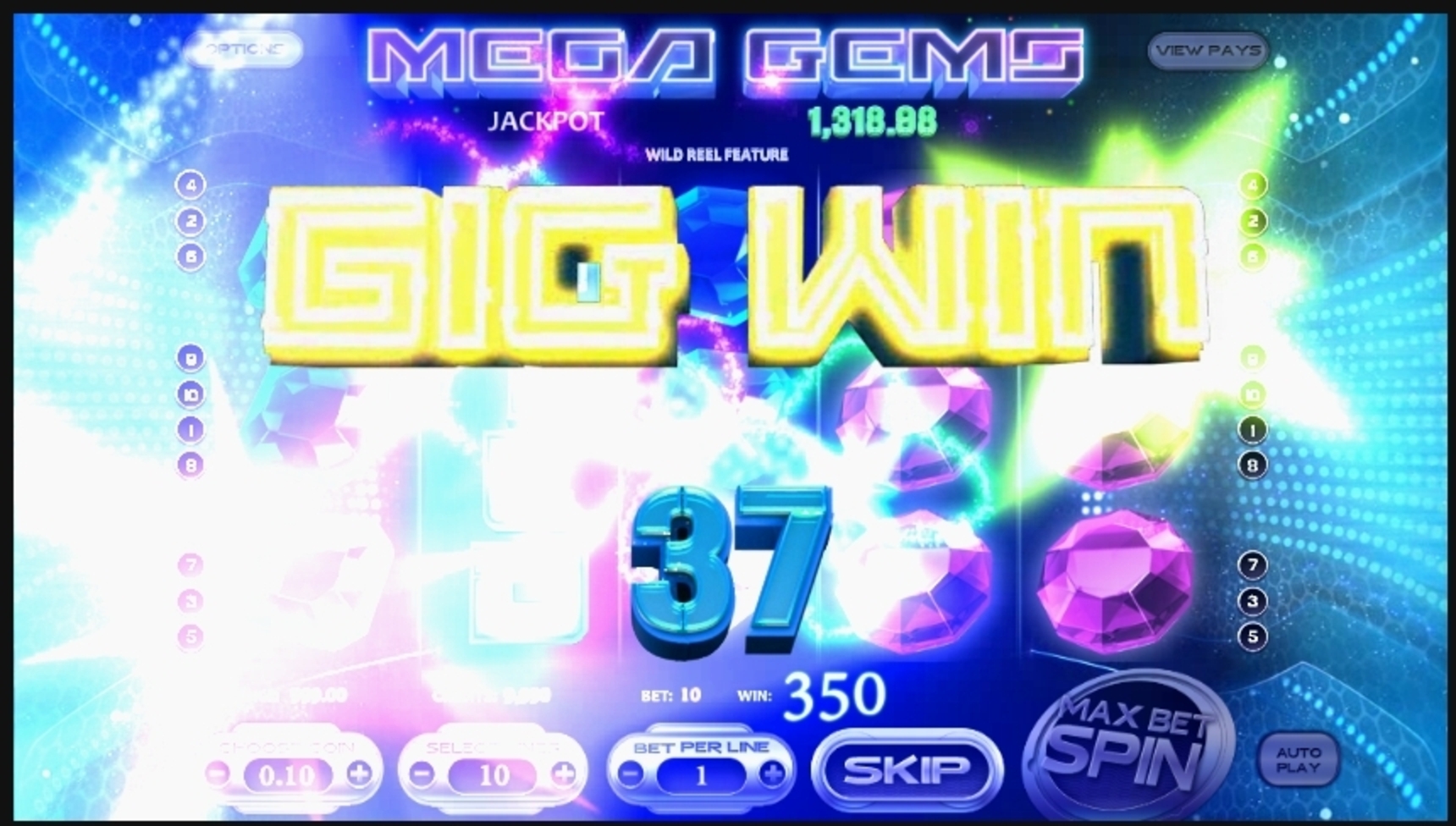 Win Money in Mega Gems Free Slot Game by Betsoft