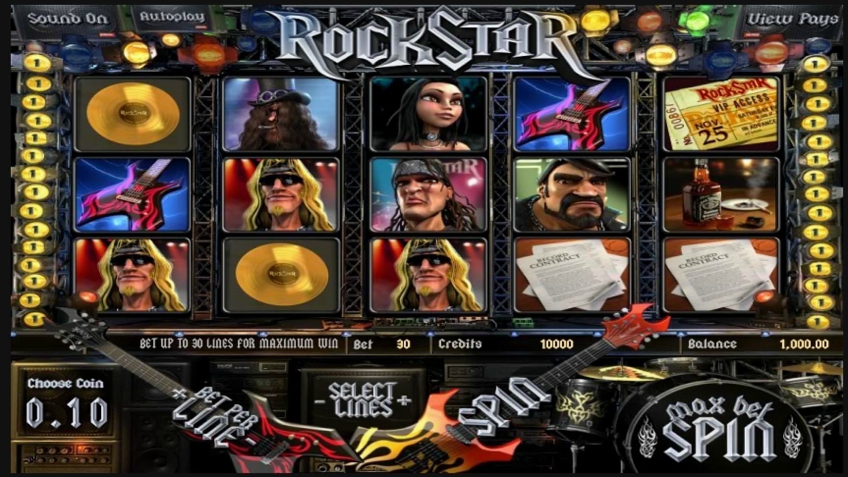 Reels in RockStar Slot Game by Betsoft
