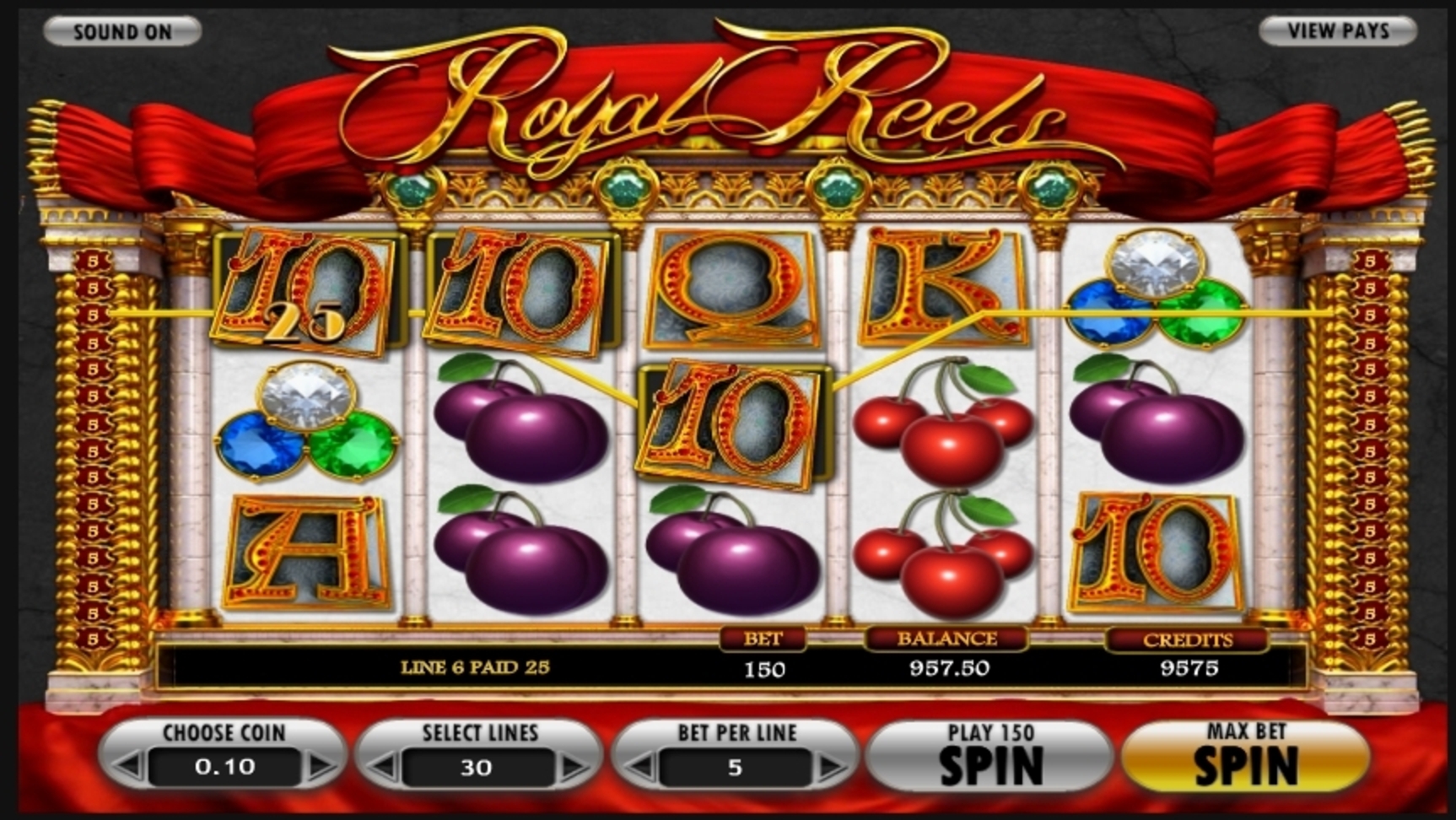 Win Money in Royal Reels Free Slot Game by Betsoft