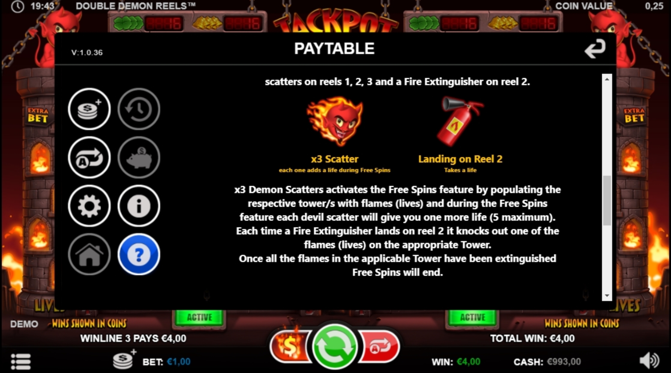 Info of Double Demon Reels Slot Game by Betsson Group