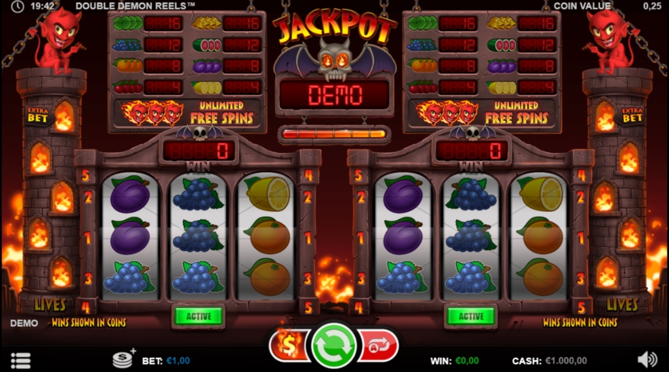 Reels in Double Demon Reels Slot Game by Betsson Group