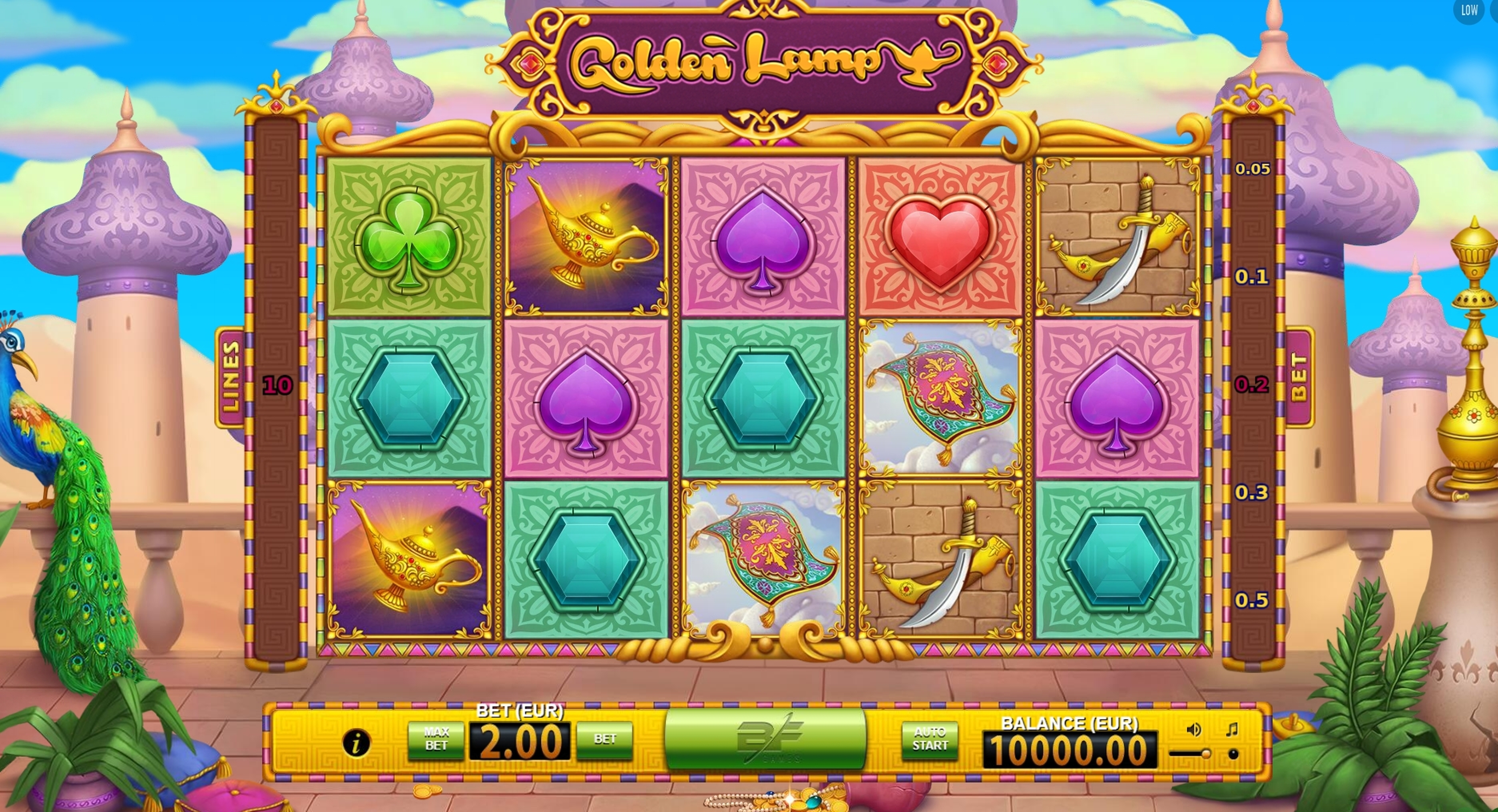 Reels in Golden Lamp Slot Game by BF Games