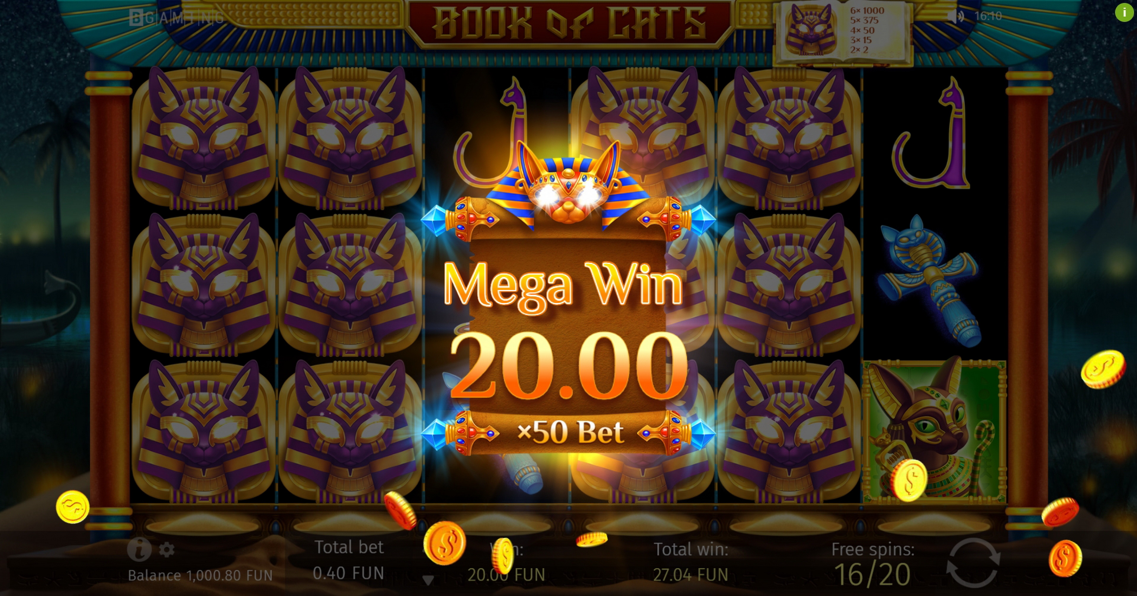 Win Money in Book Of Cats Free Slot Game by BGAMING