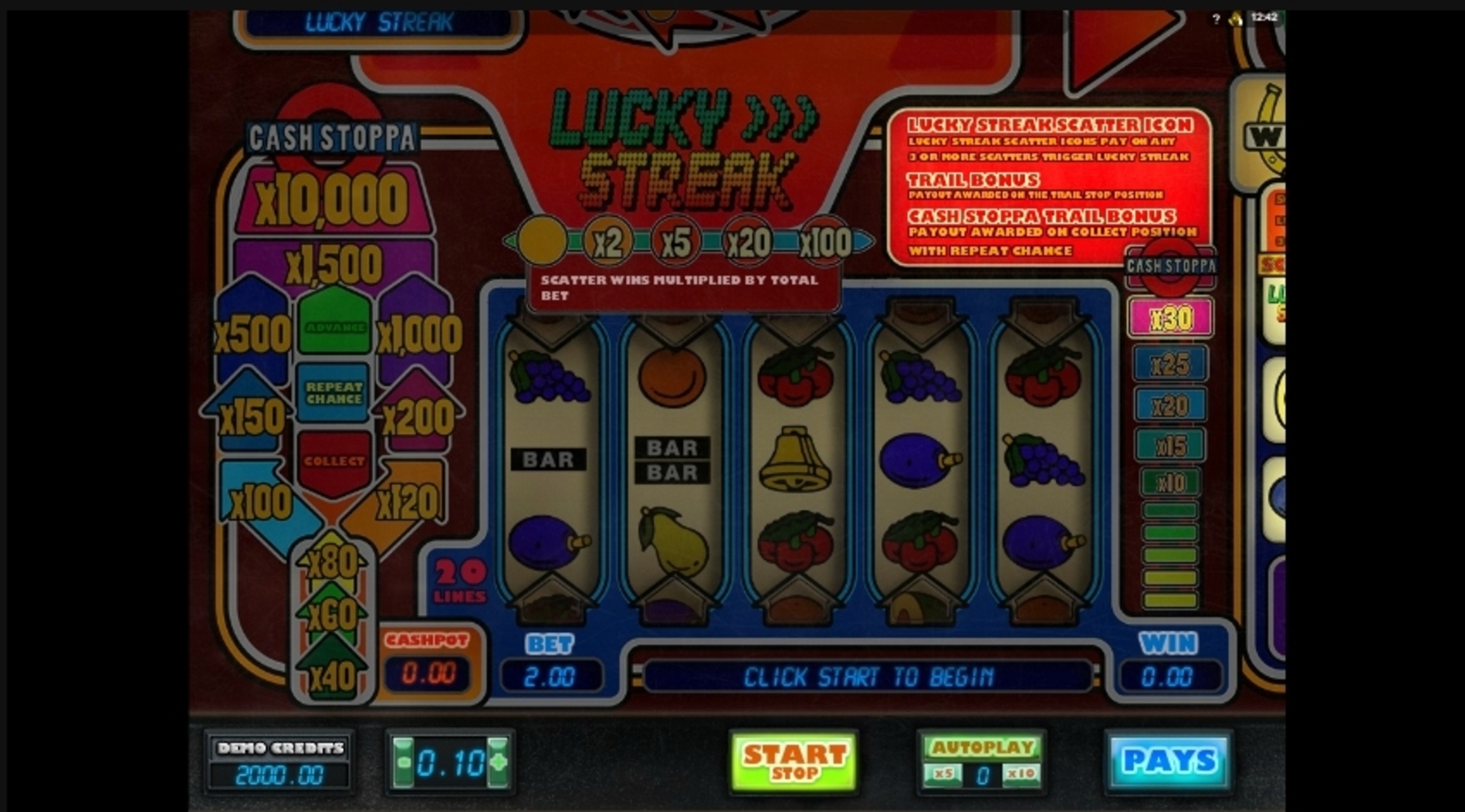 Reels in Lucky Streak Slot Game by Big Time Gaming