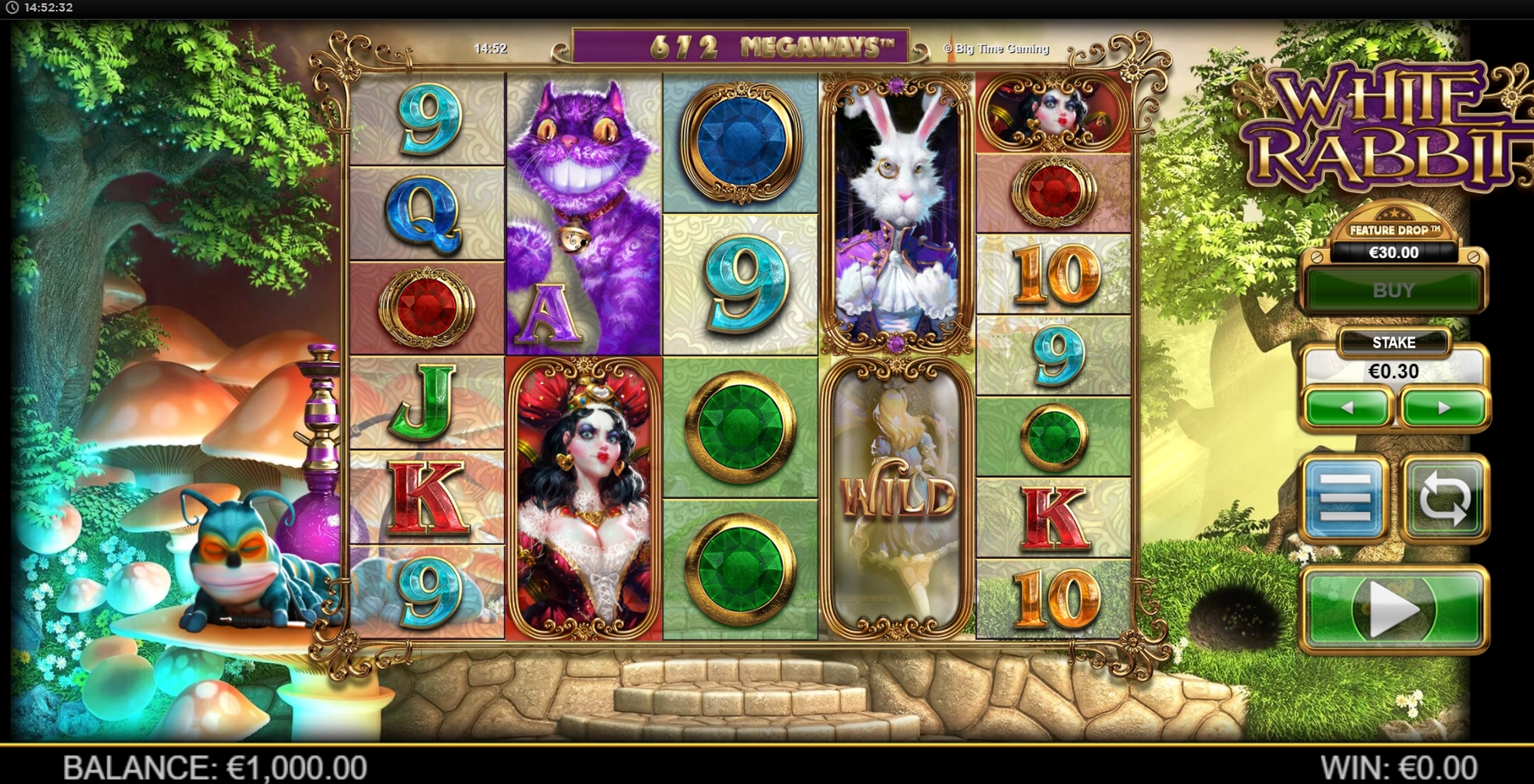 Reels in White Rabbit Slot Game by Big Time Gaming