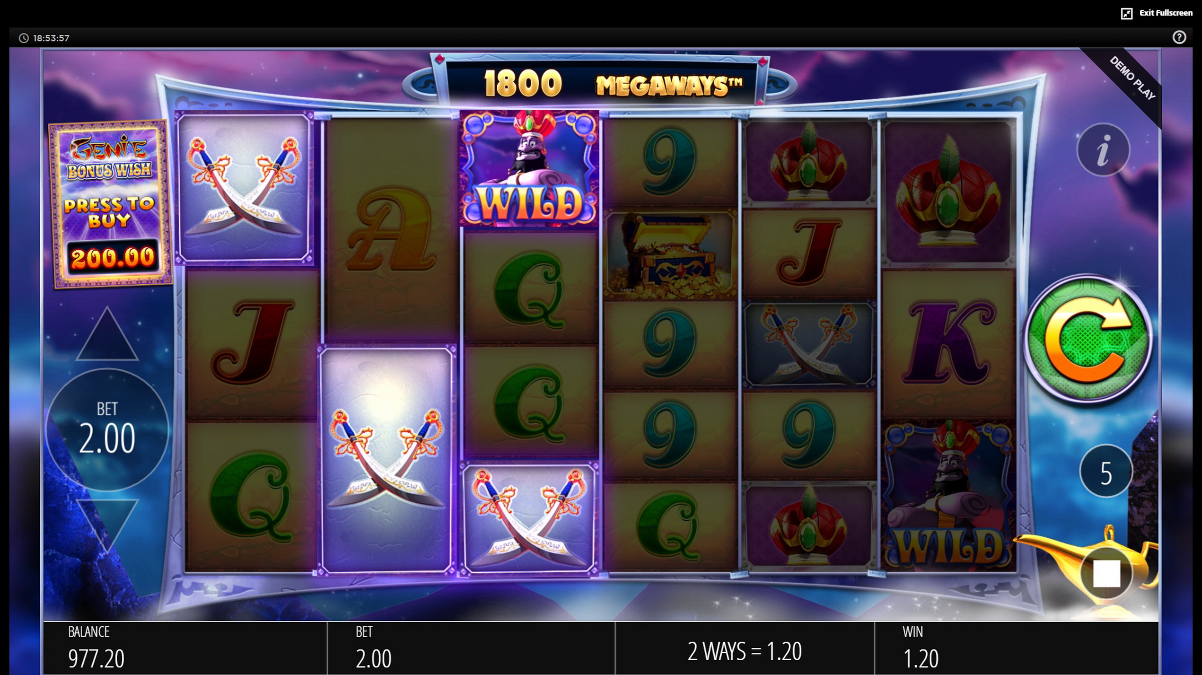 Win Money in Genie Jackpots Free Slot Game by Blueprint Gaming