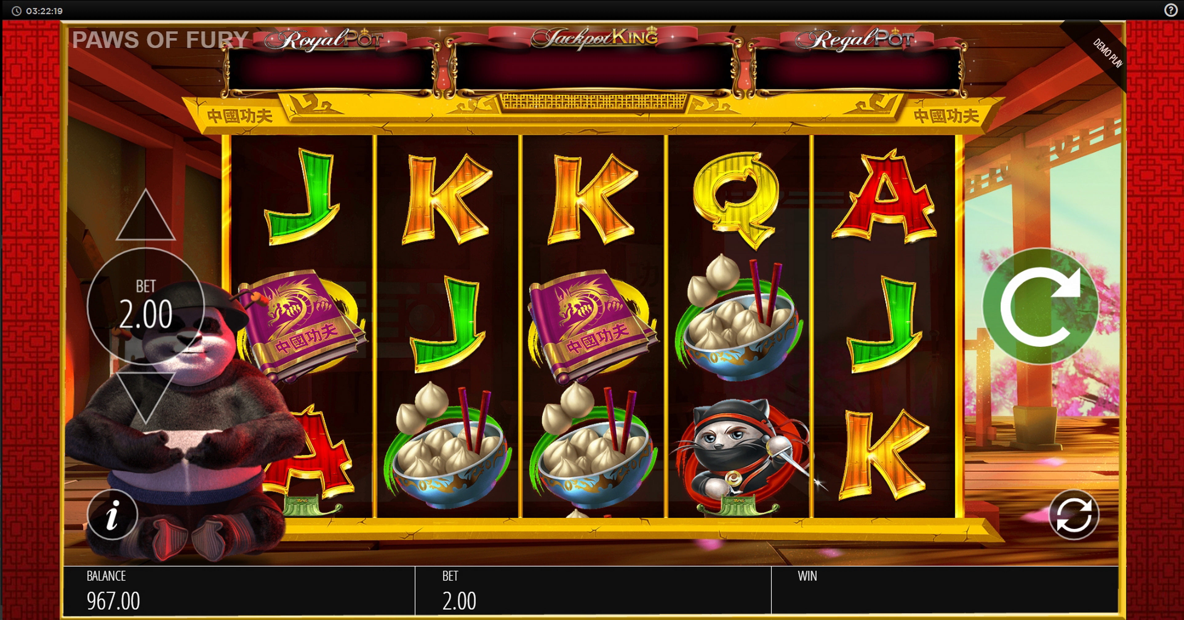Reels in Paws of Fury Slot Game by Blueprint Gaming
