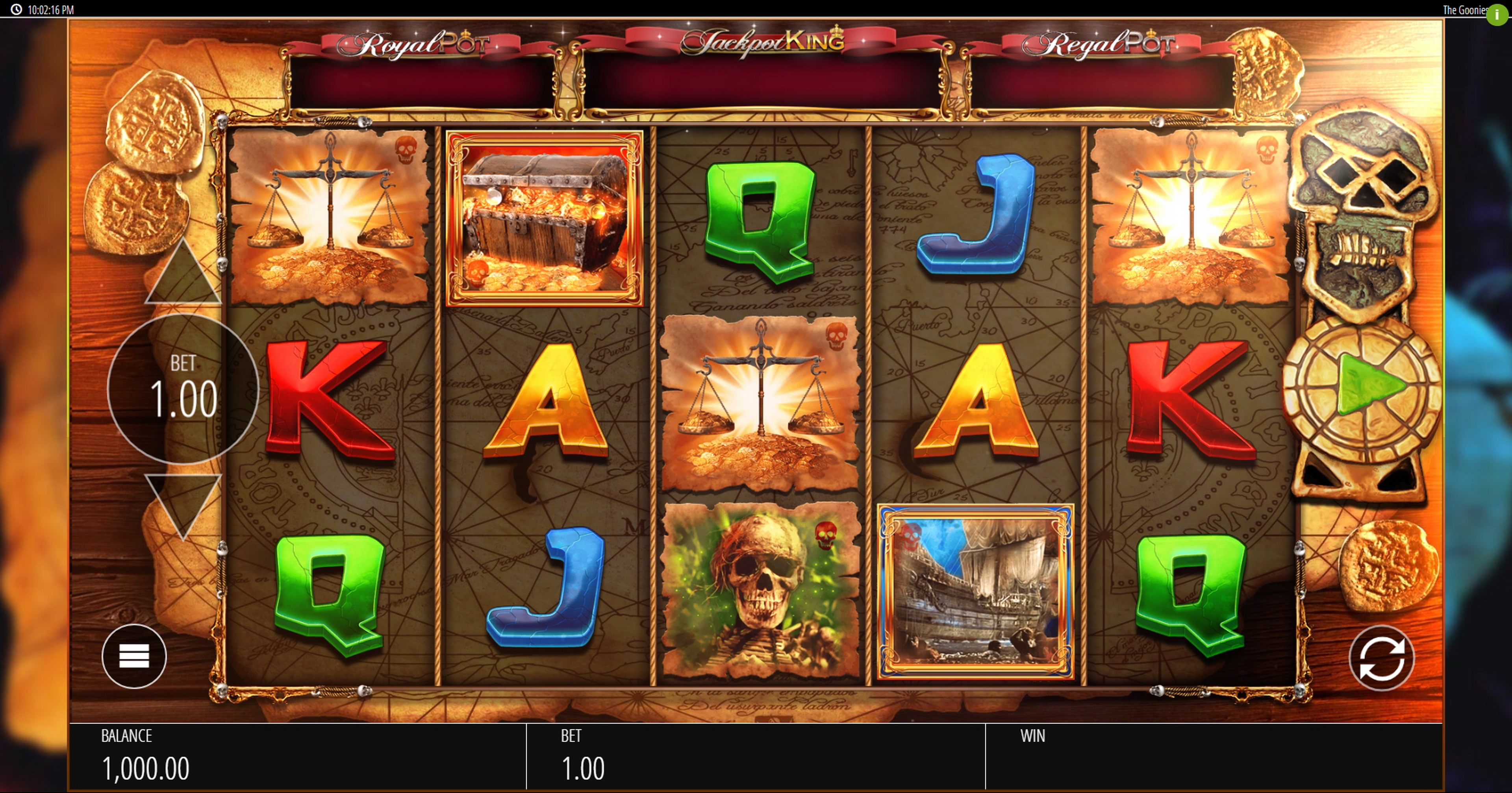 Reels in The Goonies Jackpot King Slot Game by Blueprint Gaming