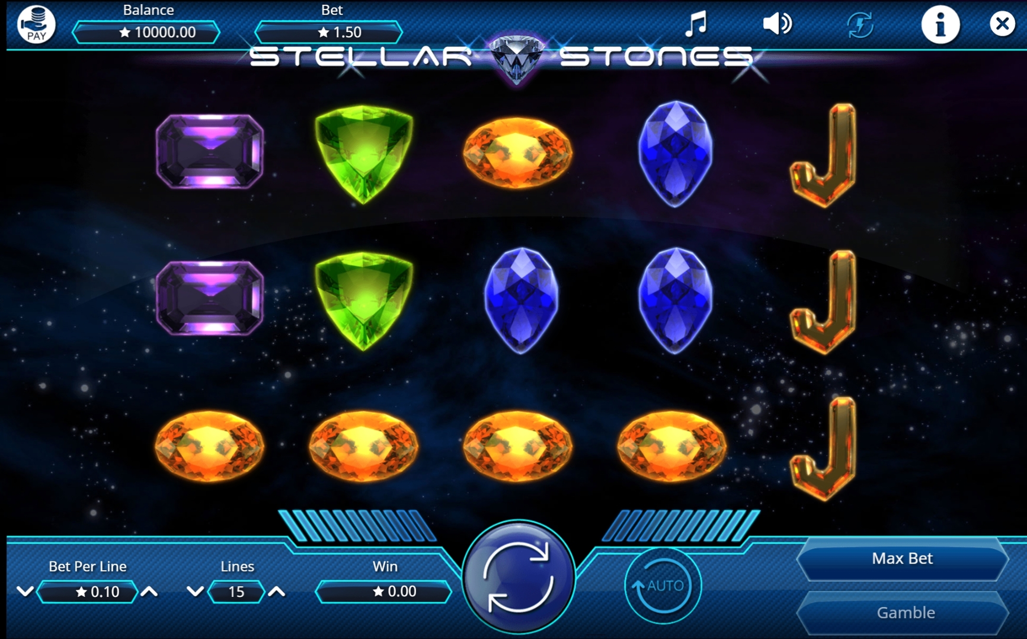 Reels in Stellar Stones Slot Game by Booming Games