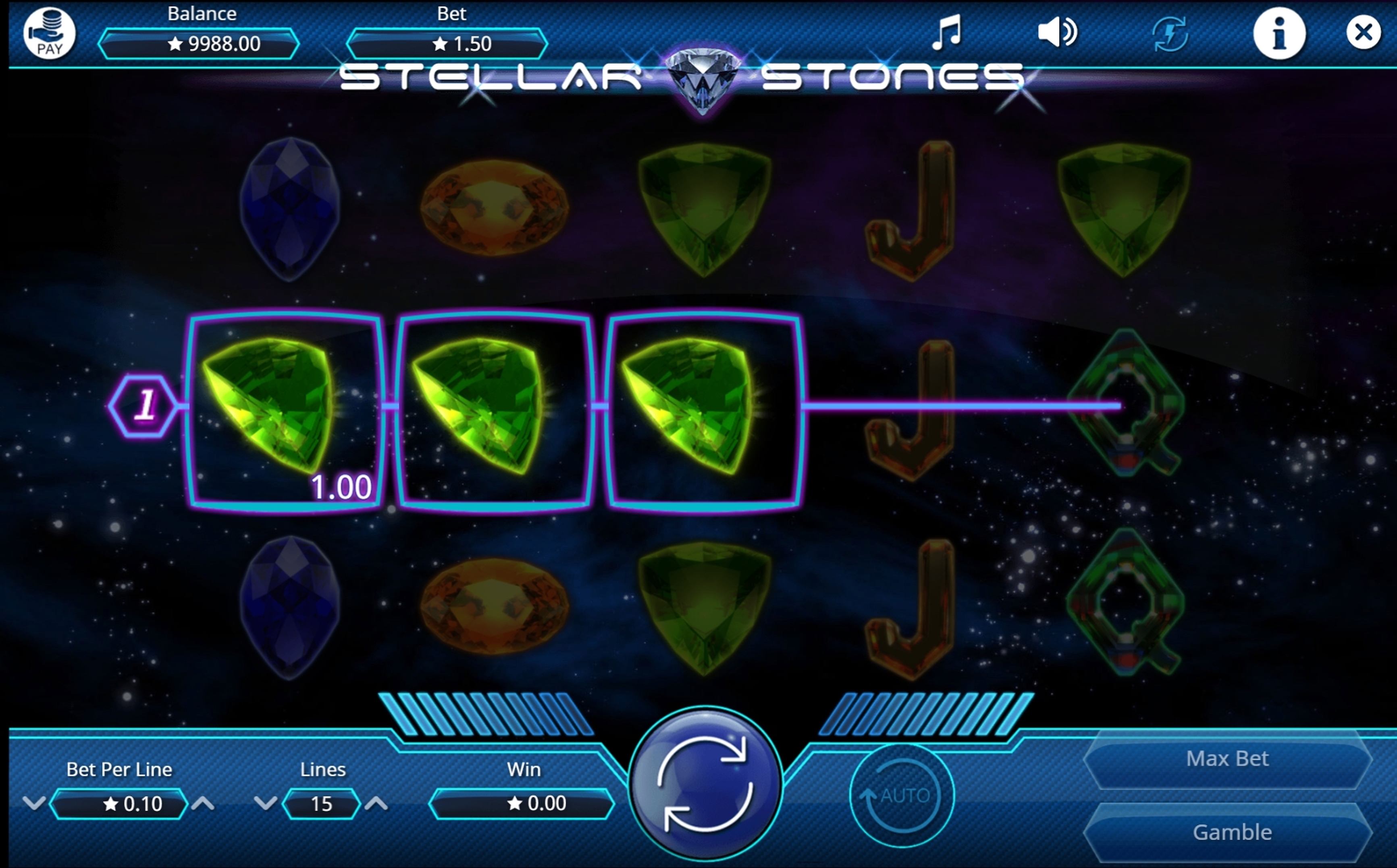 Win Money in Stellar Stones Free Slot Game by Booming Games