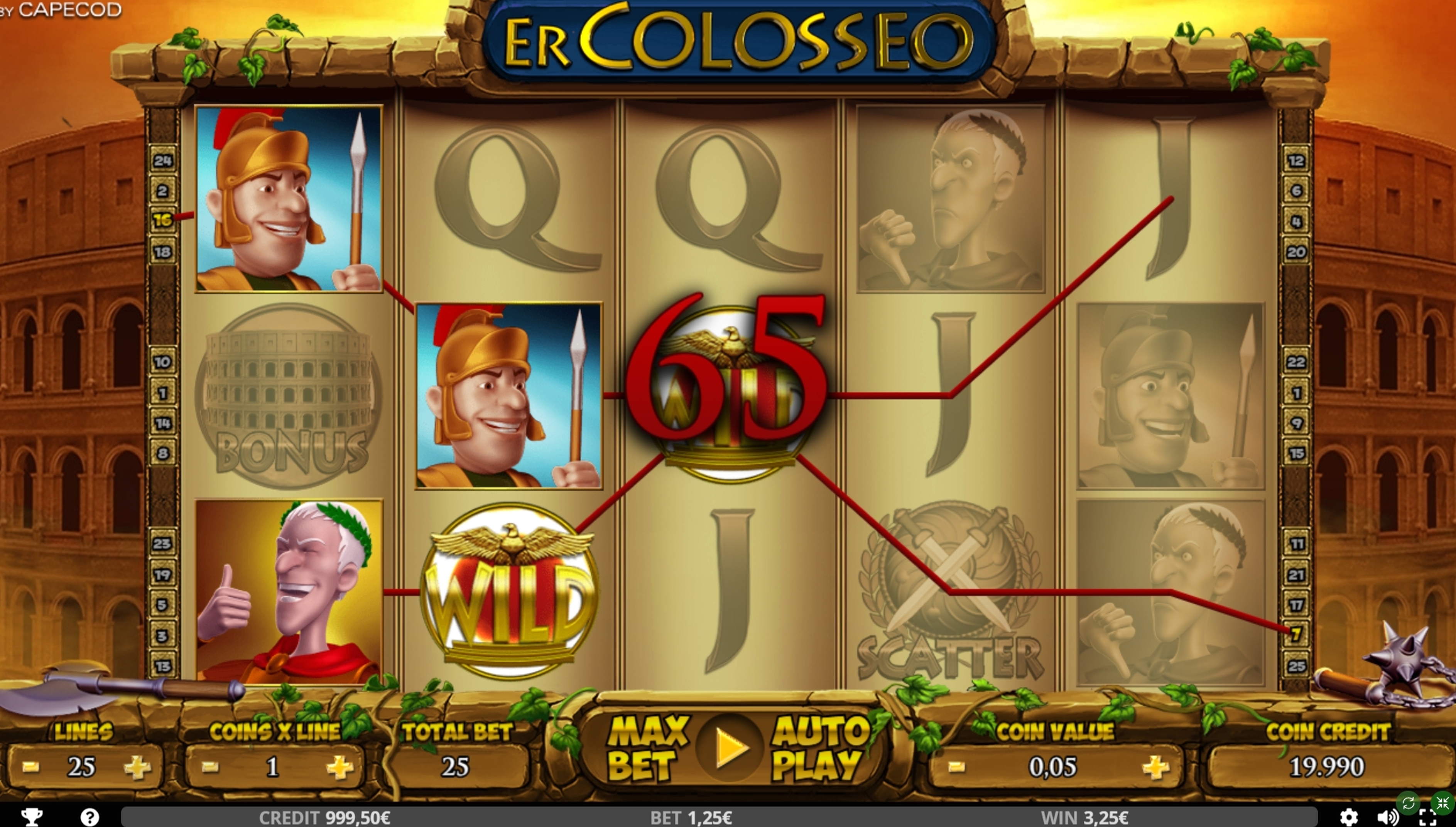 Win Money in Er Colosseo Free Slot Game by Capecod Gaming