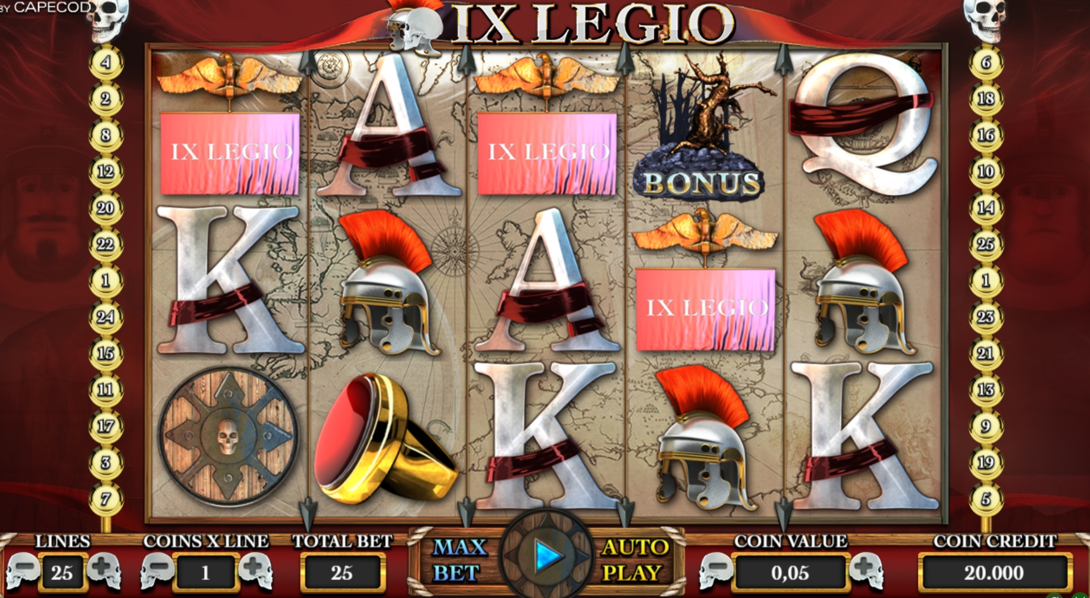 Reels in IX Legio Slot Game by Capecod Gaming