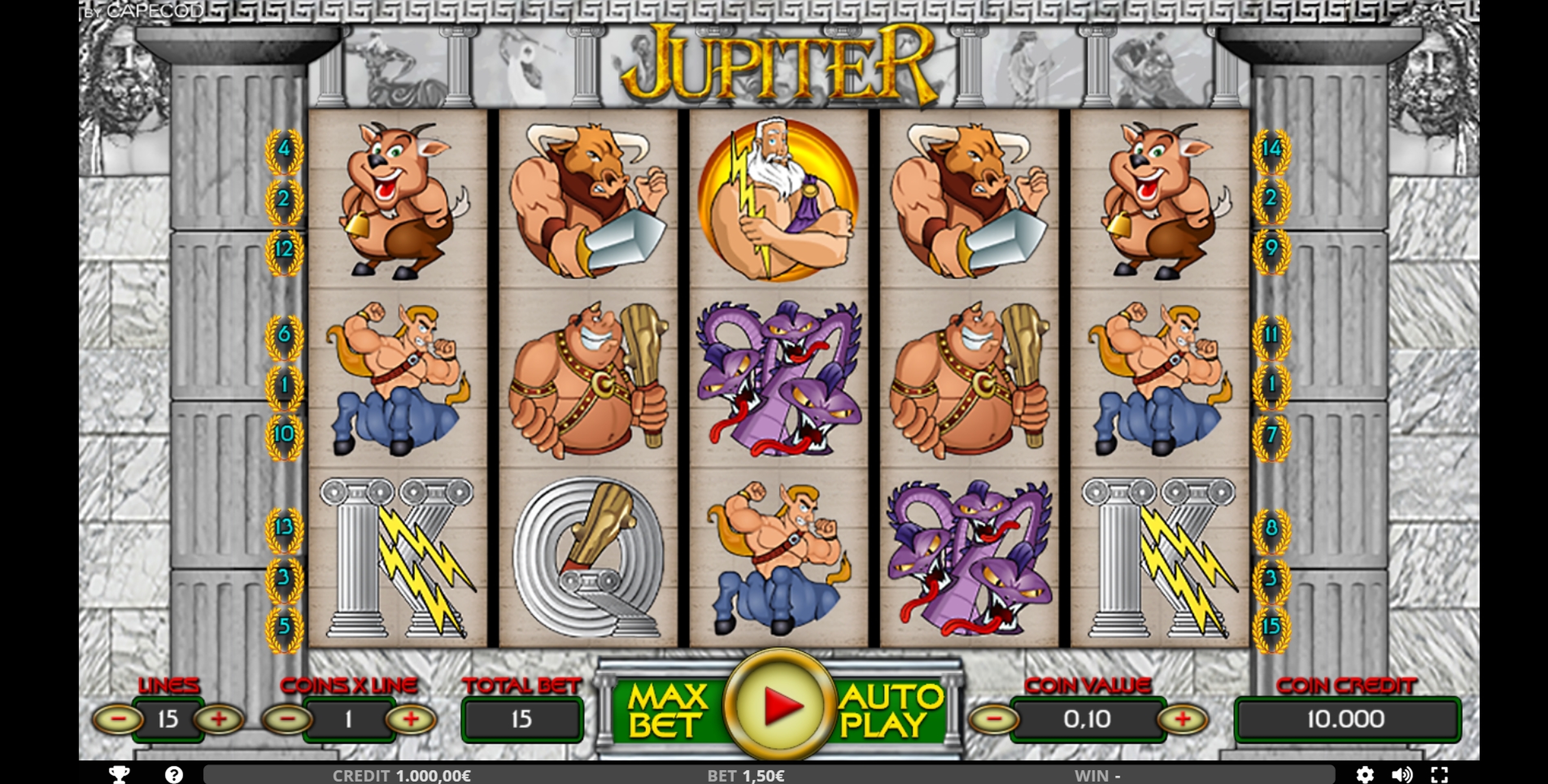 Reels in Jupiter Slot Game by Capecod Gaming