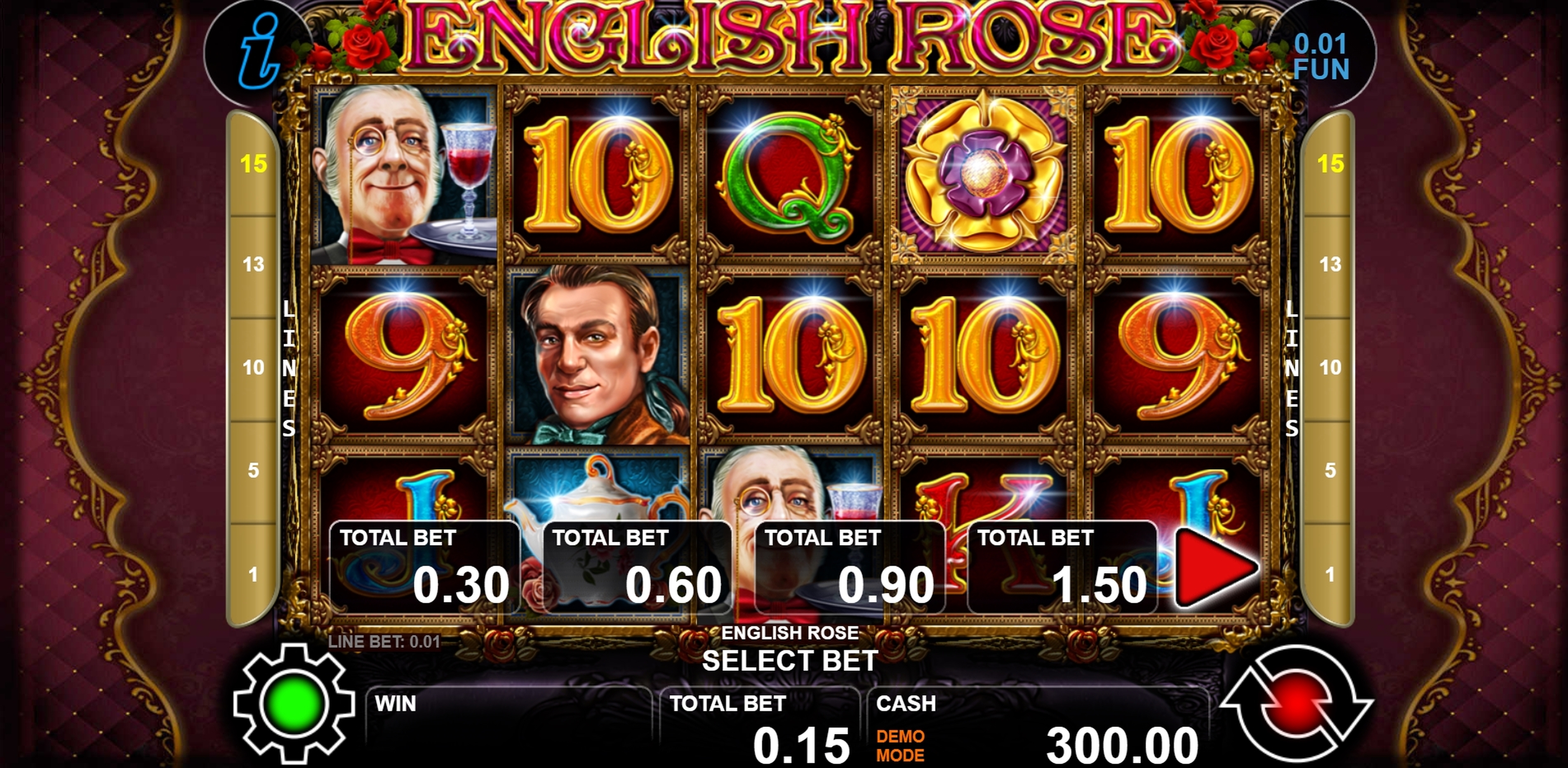 Reels in English Rose Slot Game by casino technology