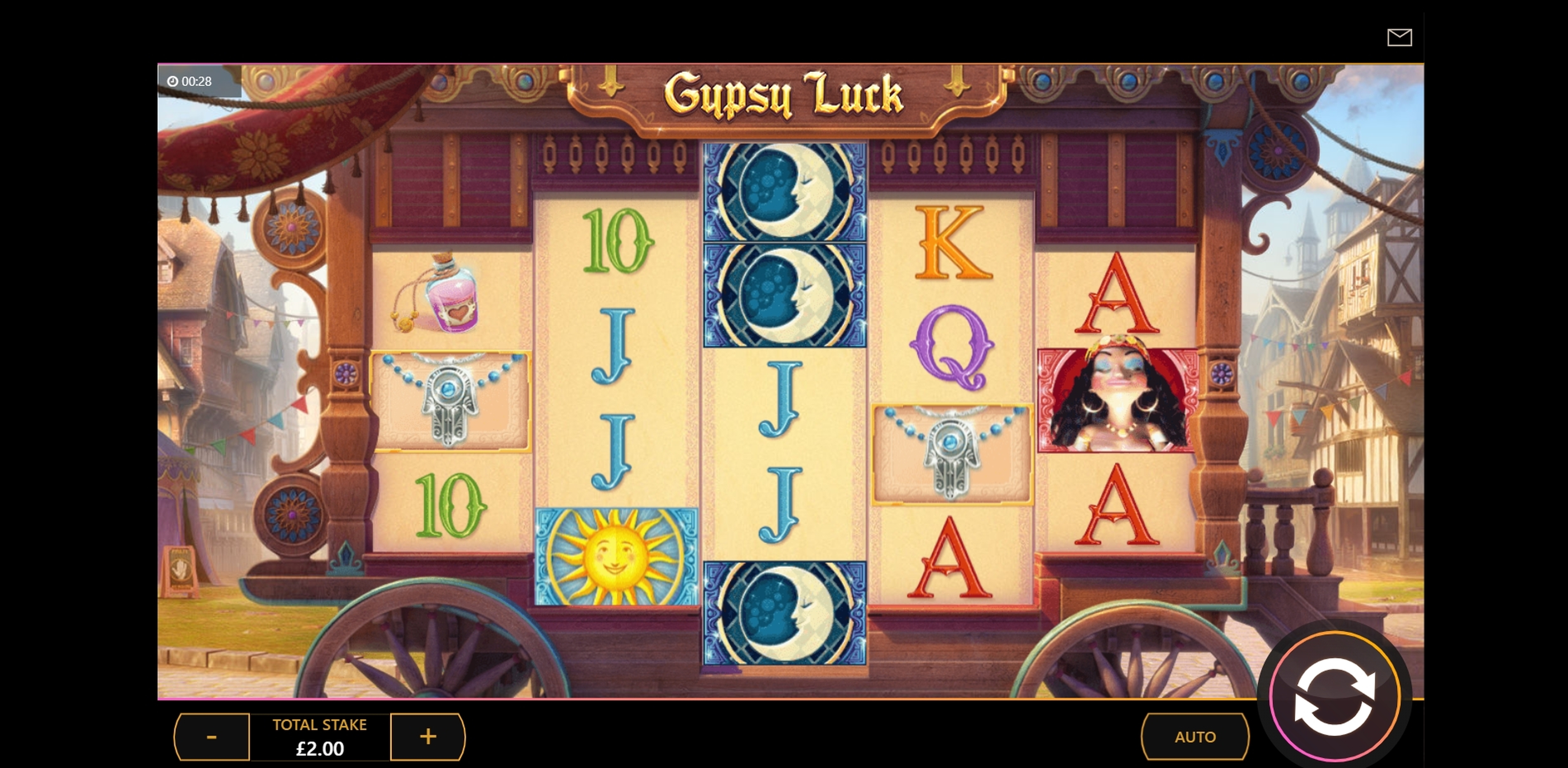Reels in Gypsy Luck Slot Game by Cayetano Gaming