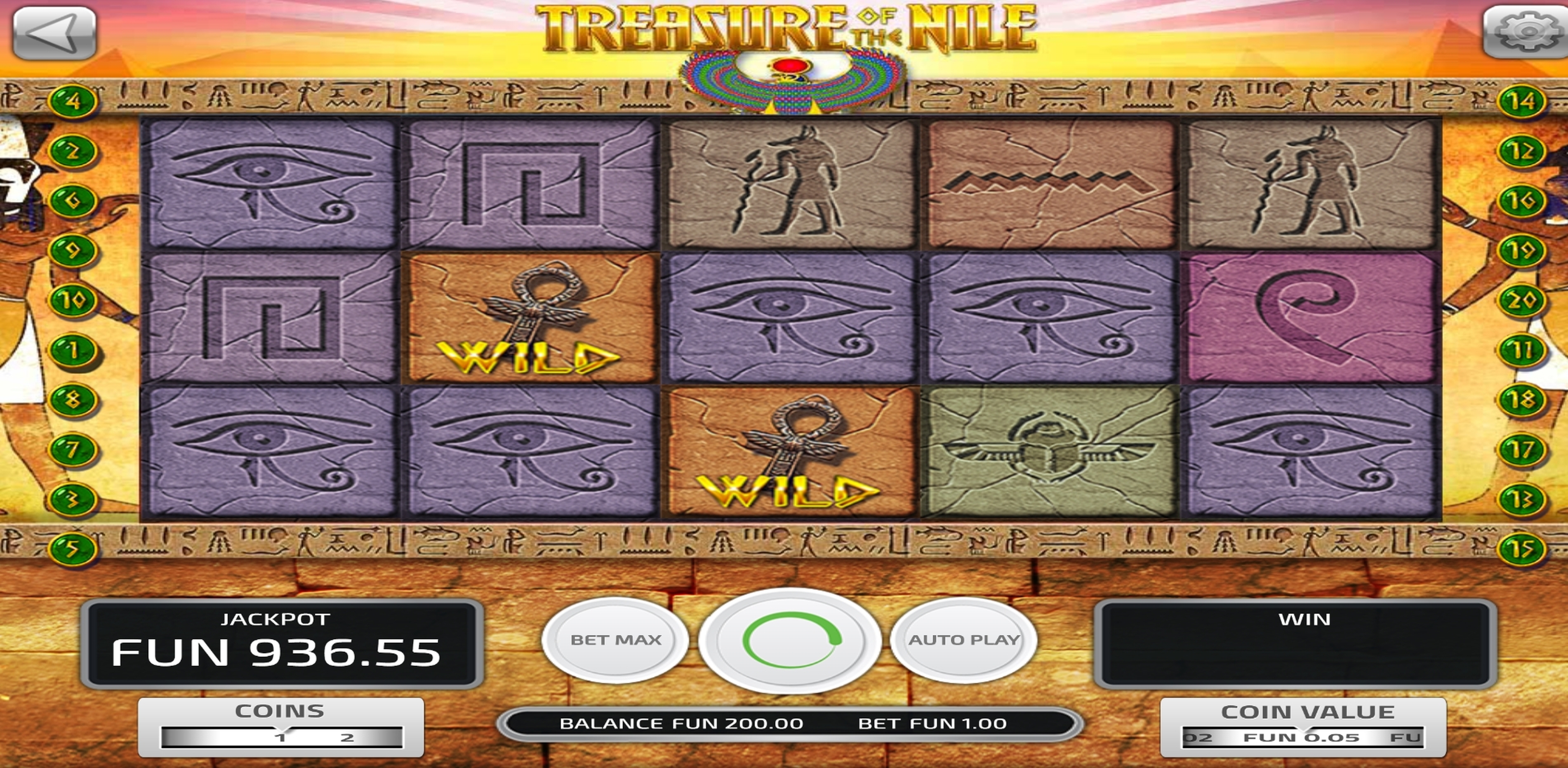 Reels in Treasure of the Nile Slot Game by Concept Gaming