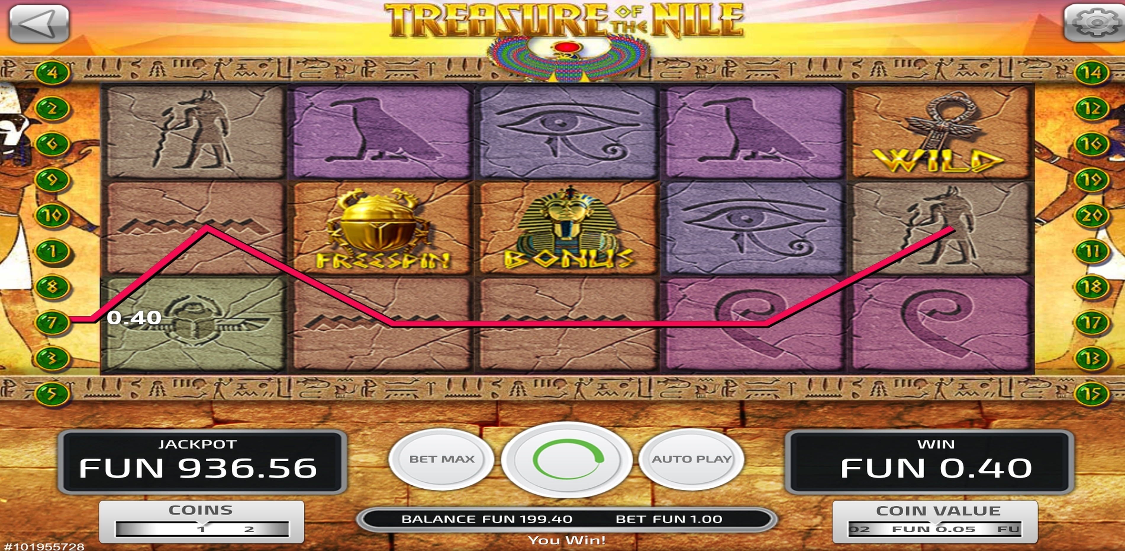 Win Money in Treasure of the Nile Free Slot Game by Concept Gaming