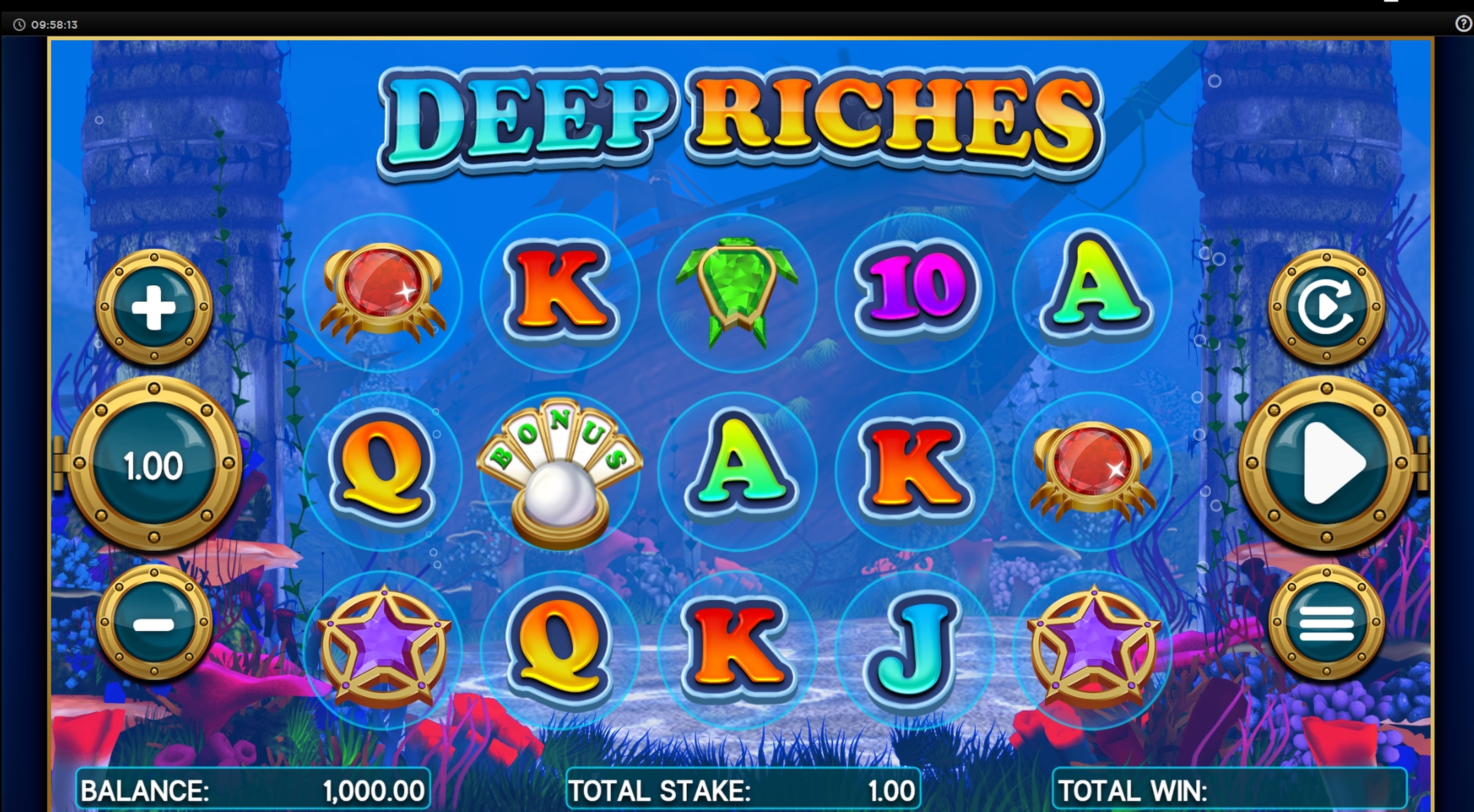 Reels in Deep Riches Slot Game by CORE Gaming