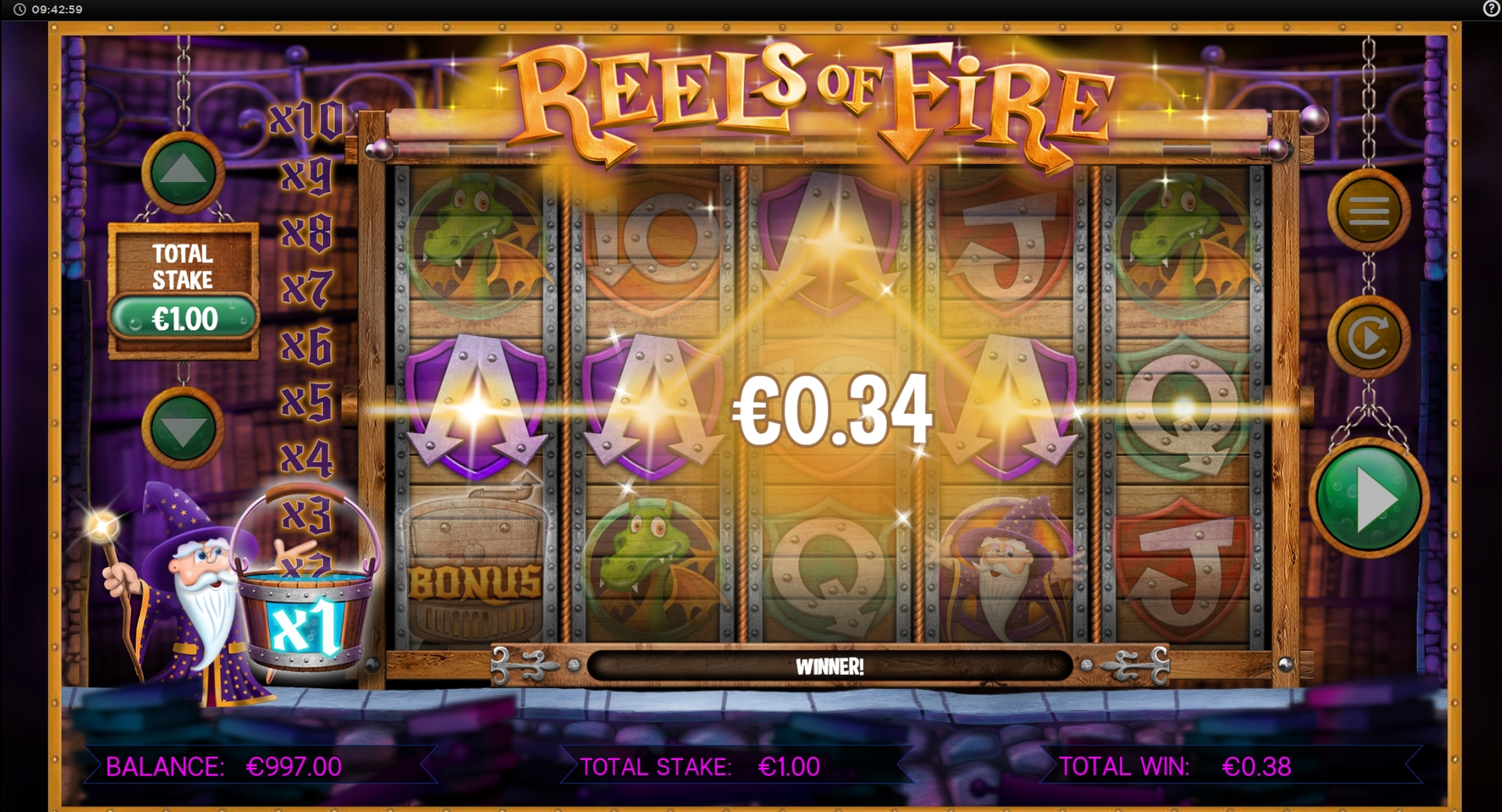 Win Money in Reels of Fire Free Slot Game by CORE Gaming