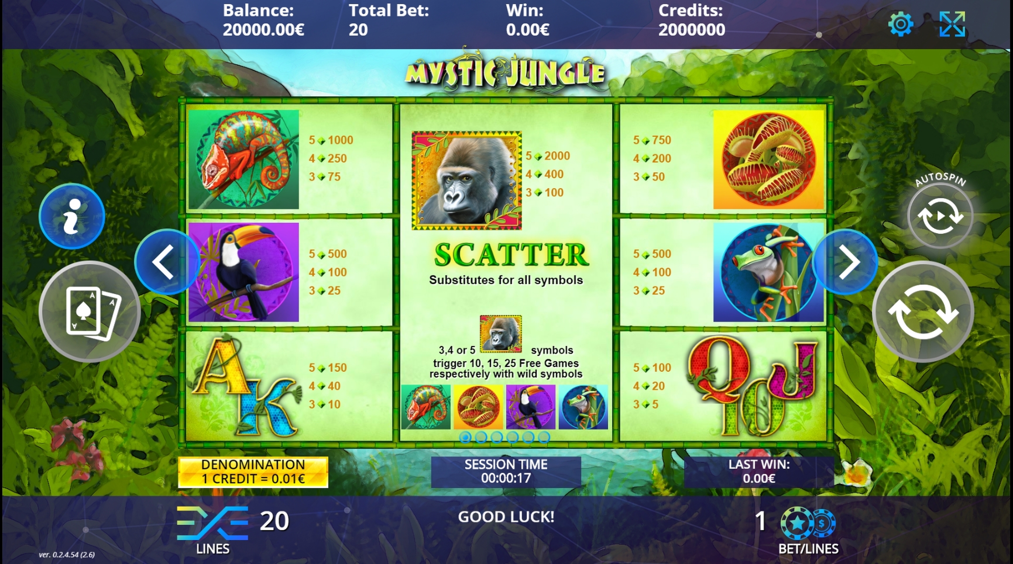 Info of Mystic Jungle Slot Game by DLV