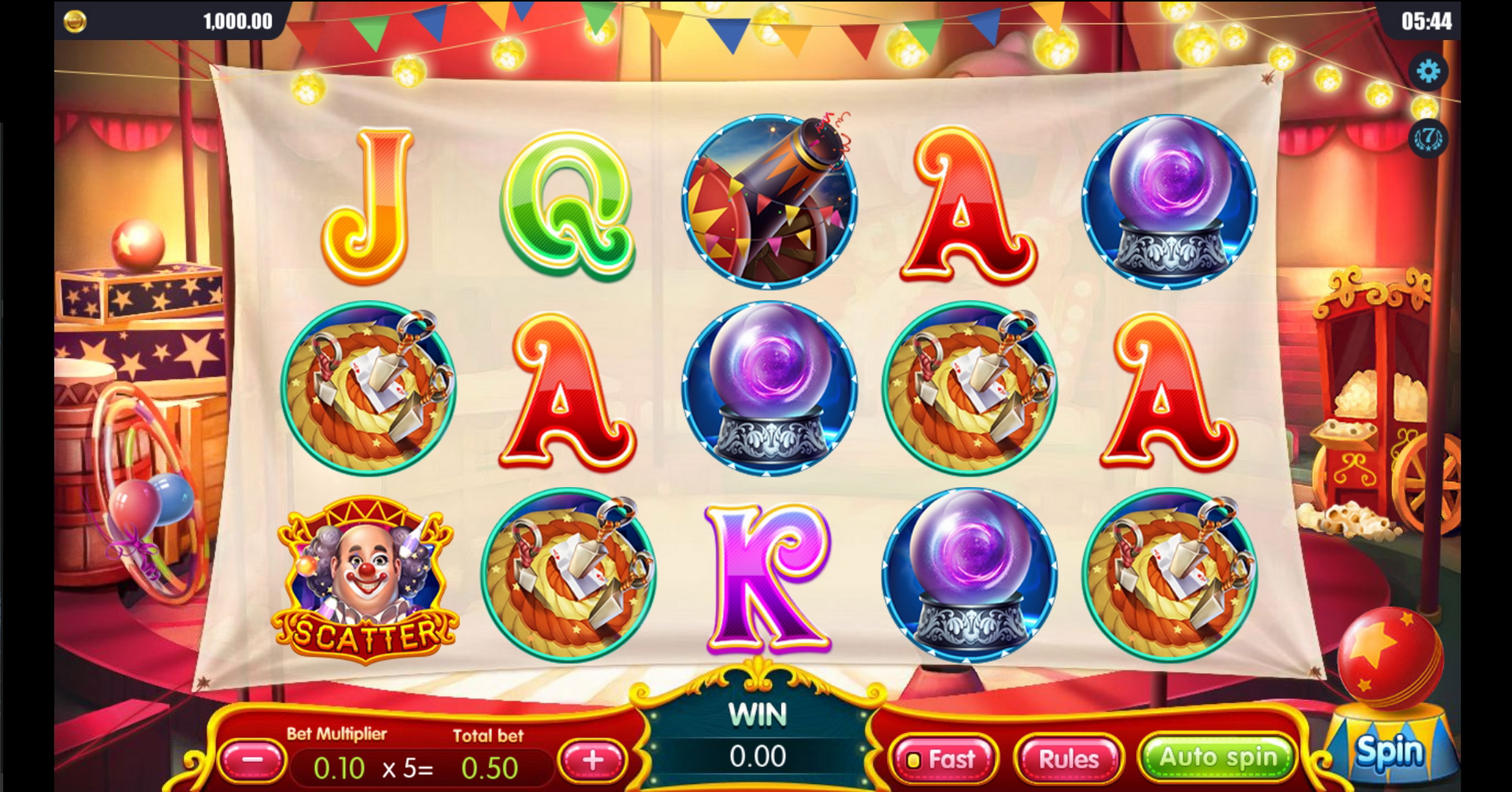 Reels in Crazy Circus Slot Game by Dreamtech Gaming